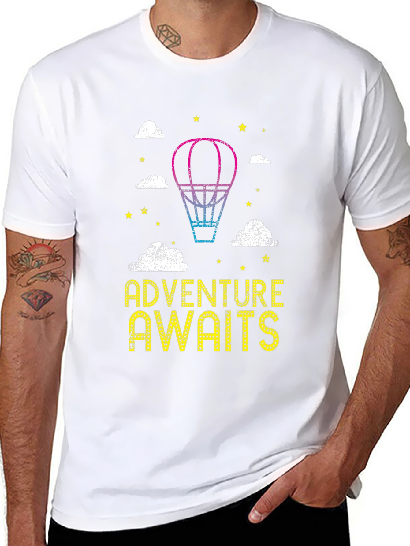 Adventure Awaits Hot Air Balloon Graphic Tee