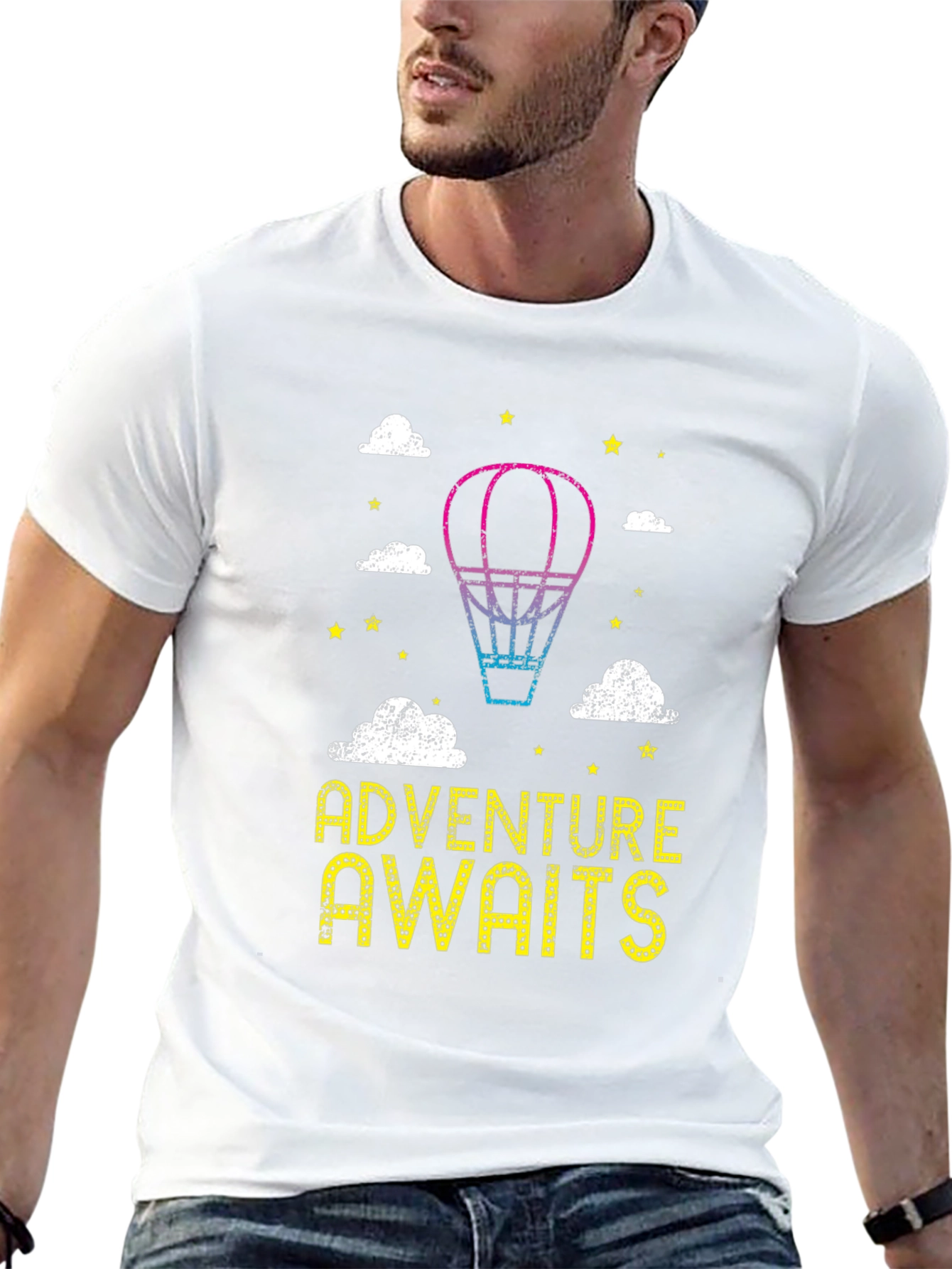 Adventure Awaits Hot Air Balloon Graphic Tee