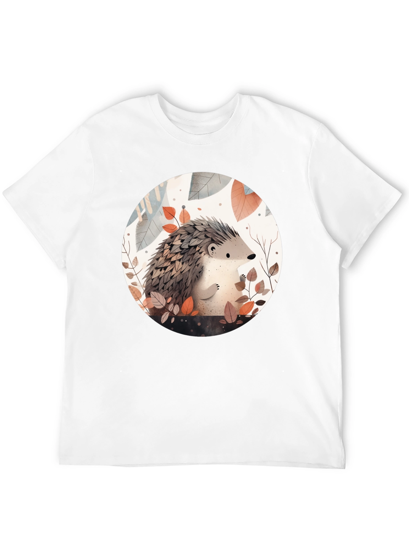 Cute Hedgehog Graphic Tee - Unisex Black T-Shirt