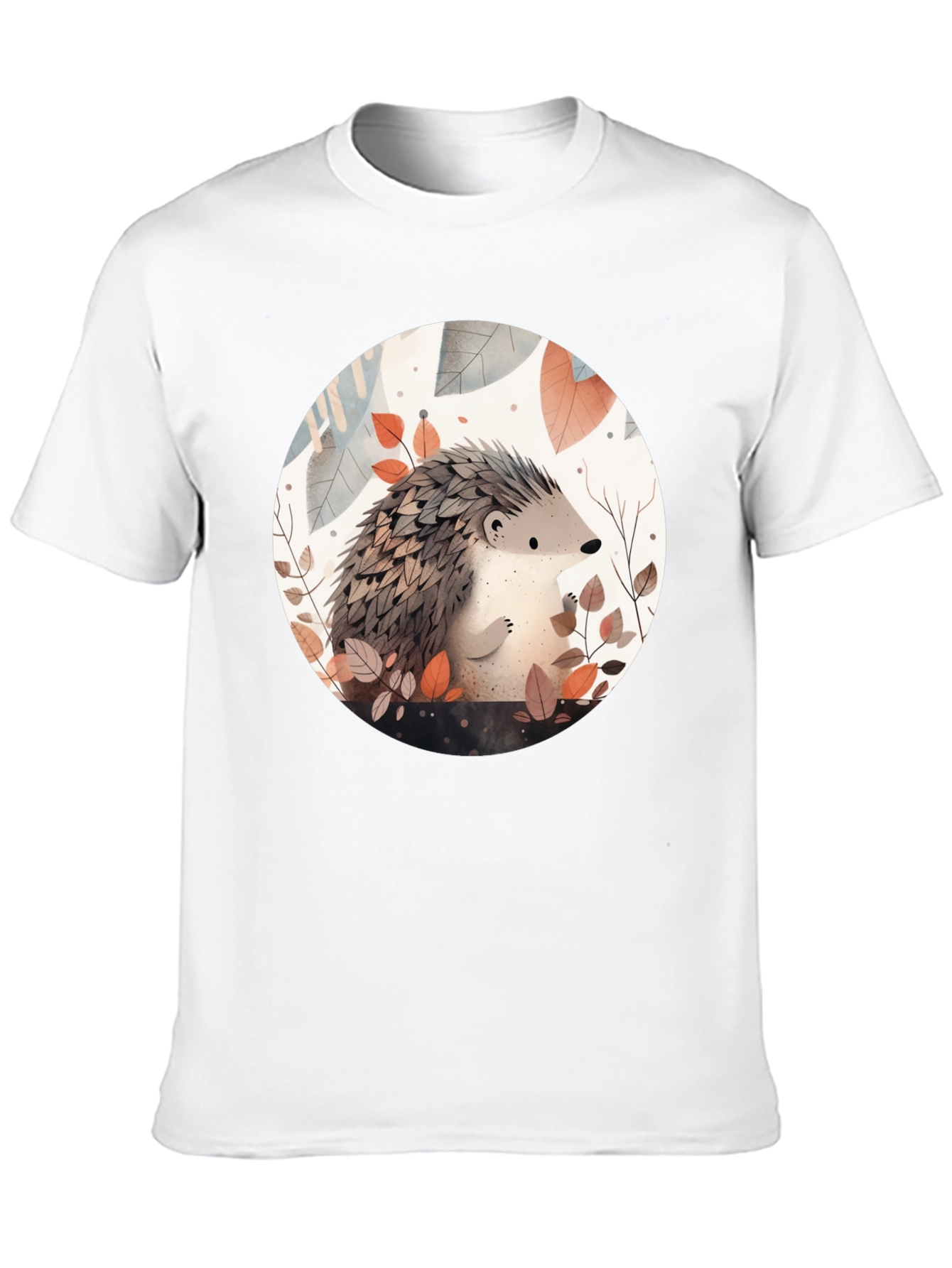 Cute Hedgehog Graphic Tee - Unisex Black T-Shirt