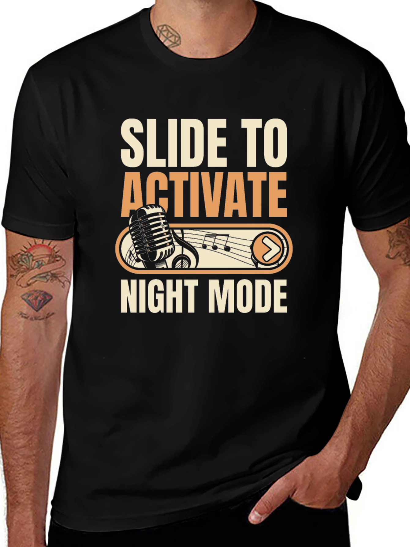 Slide to Activate Night Mode Graphic T-Shirt