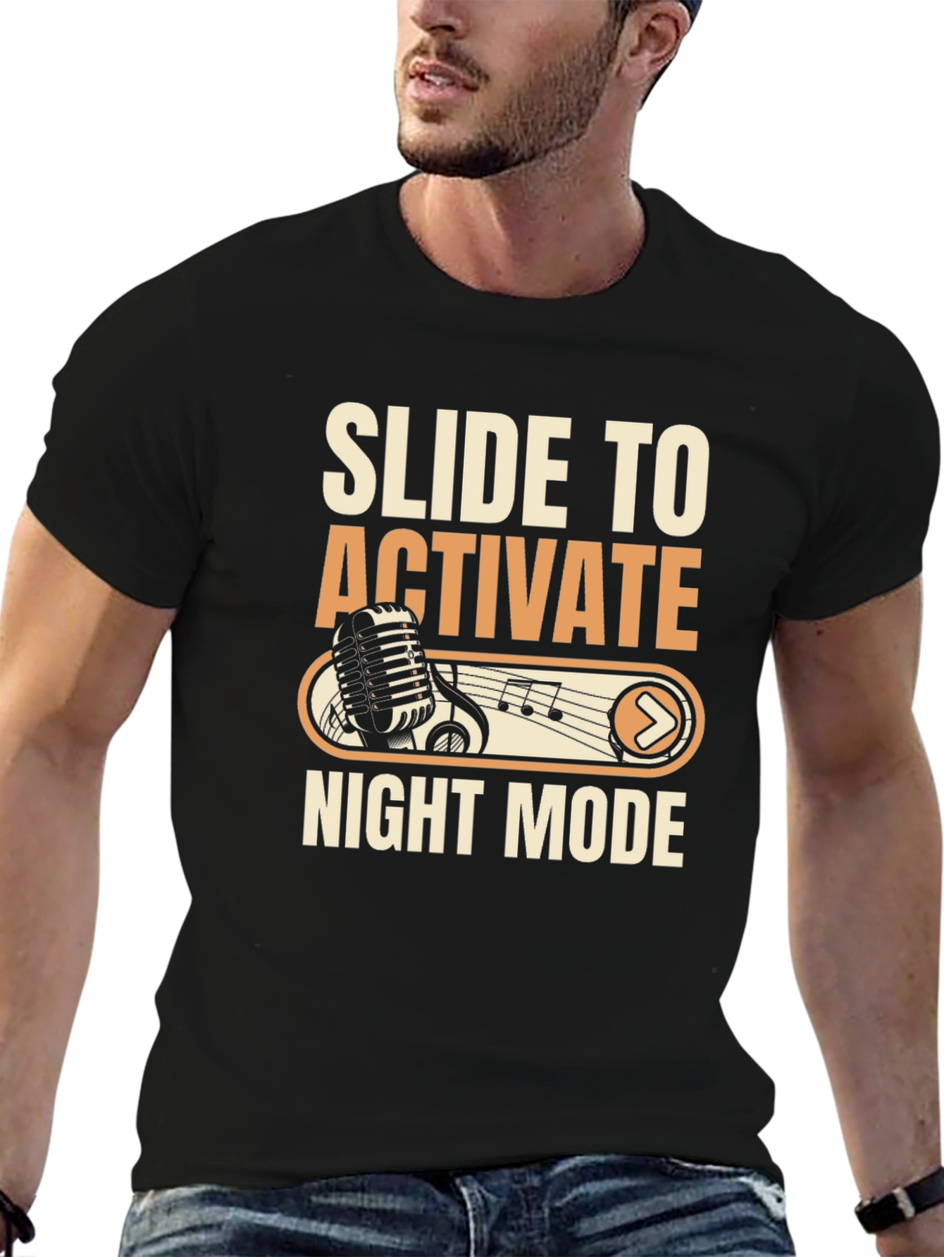 Slide to Activate Night Mode Graphic T-Shirt