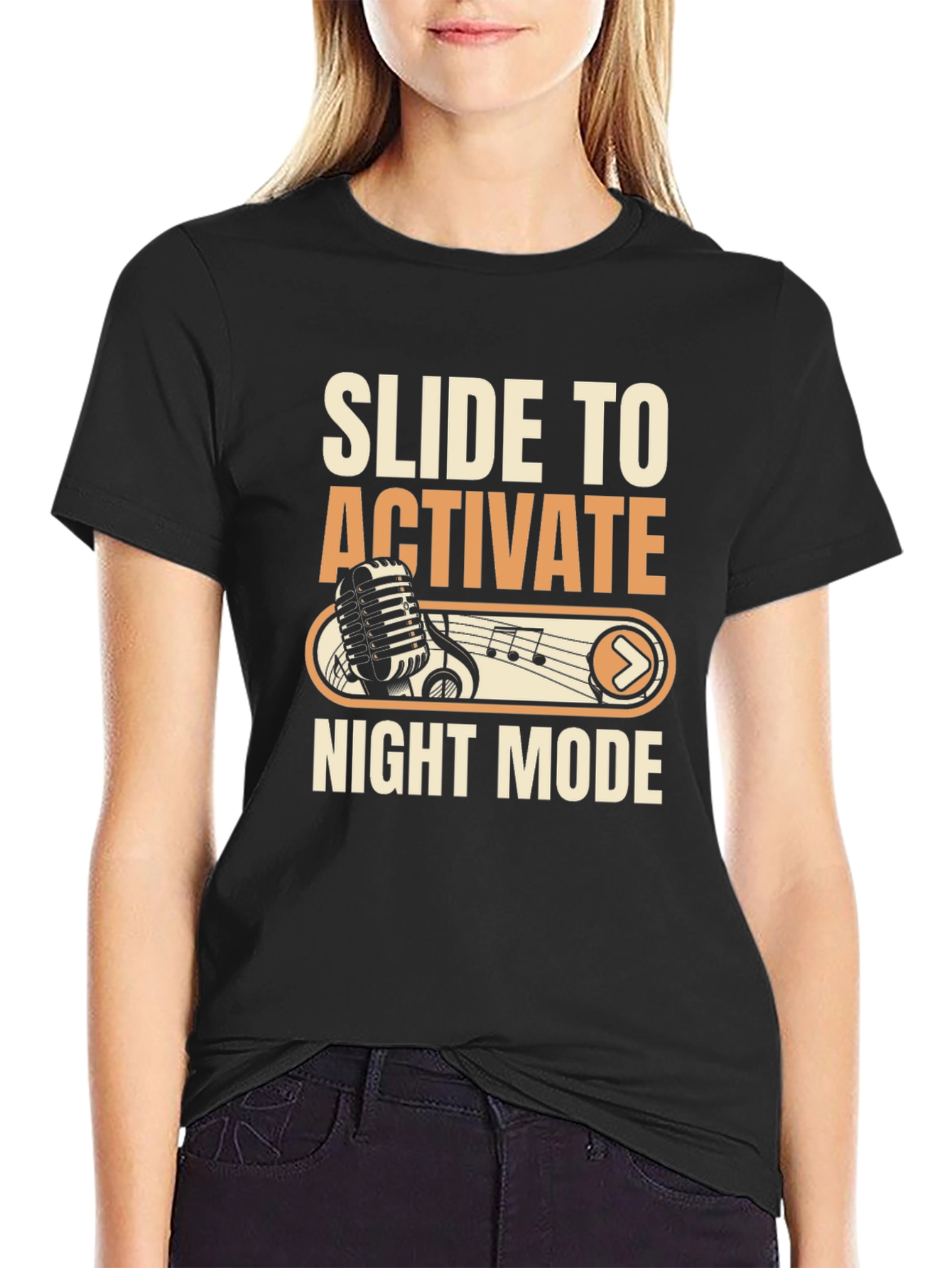 Slide to Activate Night Mode Graphic T-Shirt