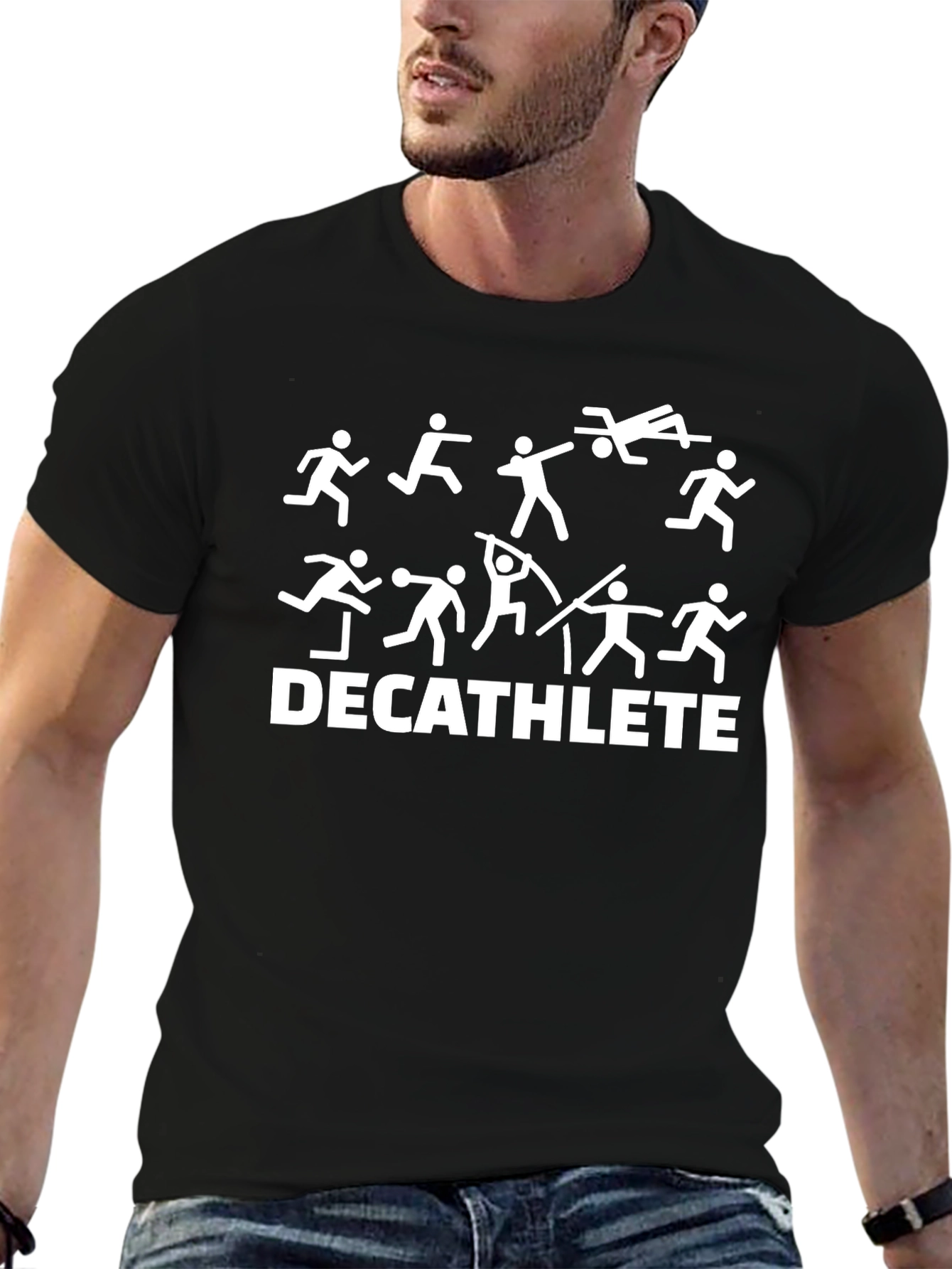 Decathlete Graphic T-Shirt - Black Cotton Tee