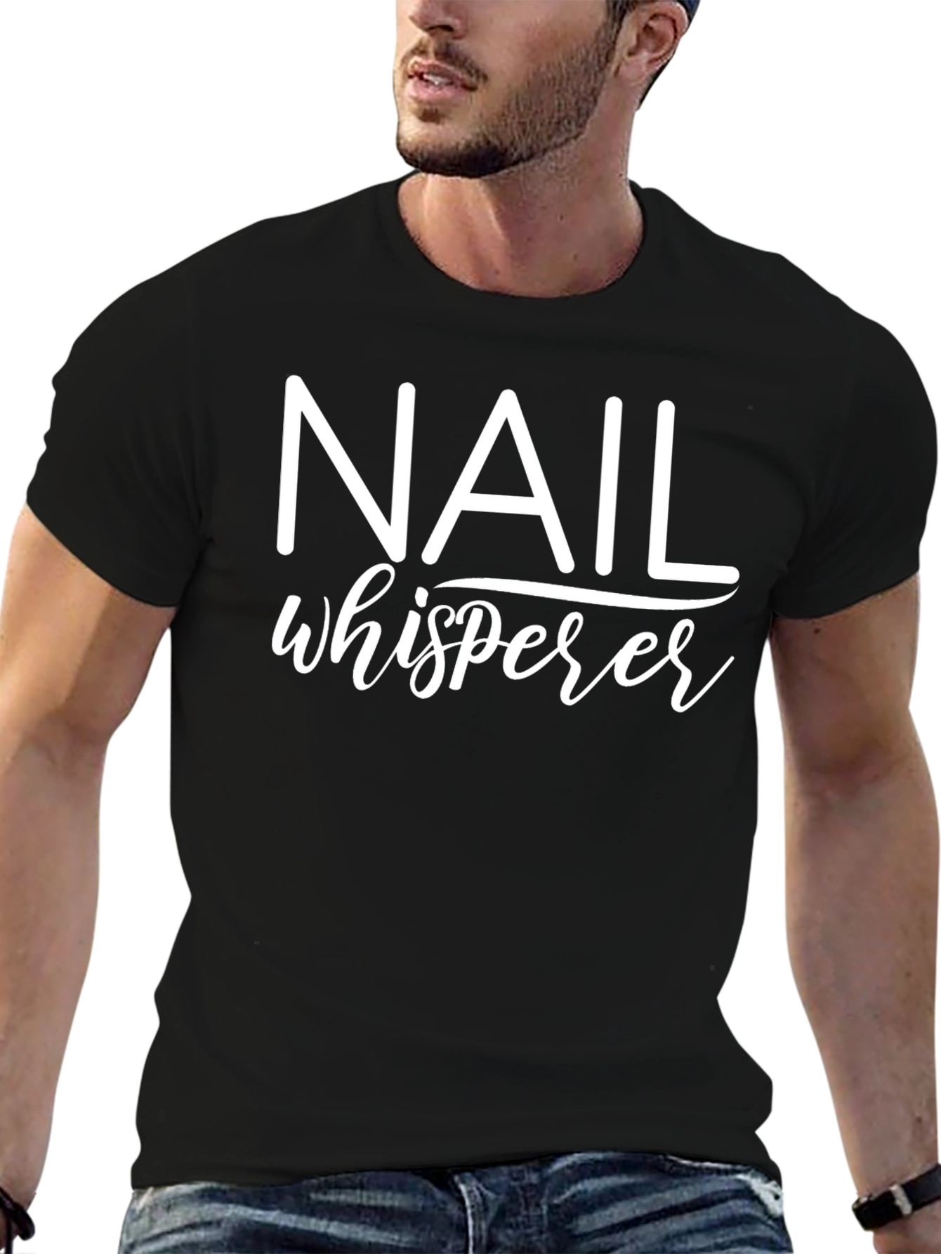 Nail Whisperer Graphic Tee - Black Cotton T-Shirt