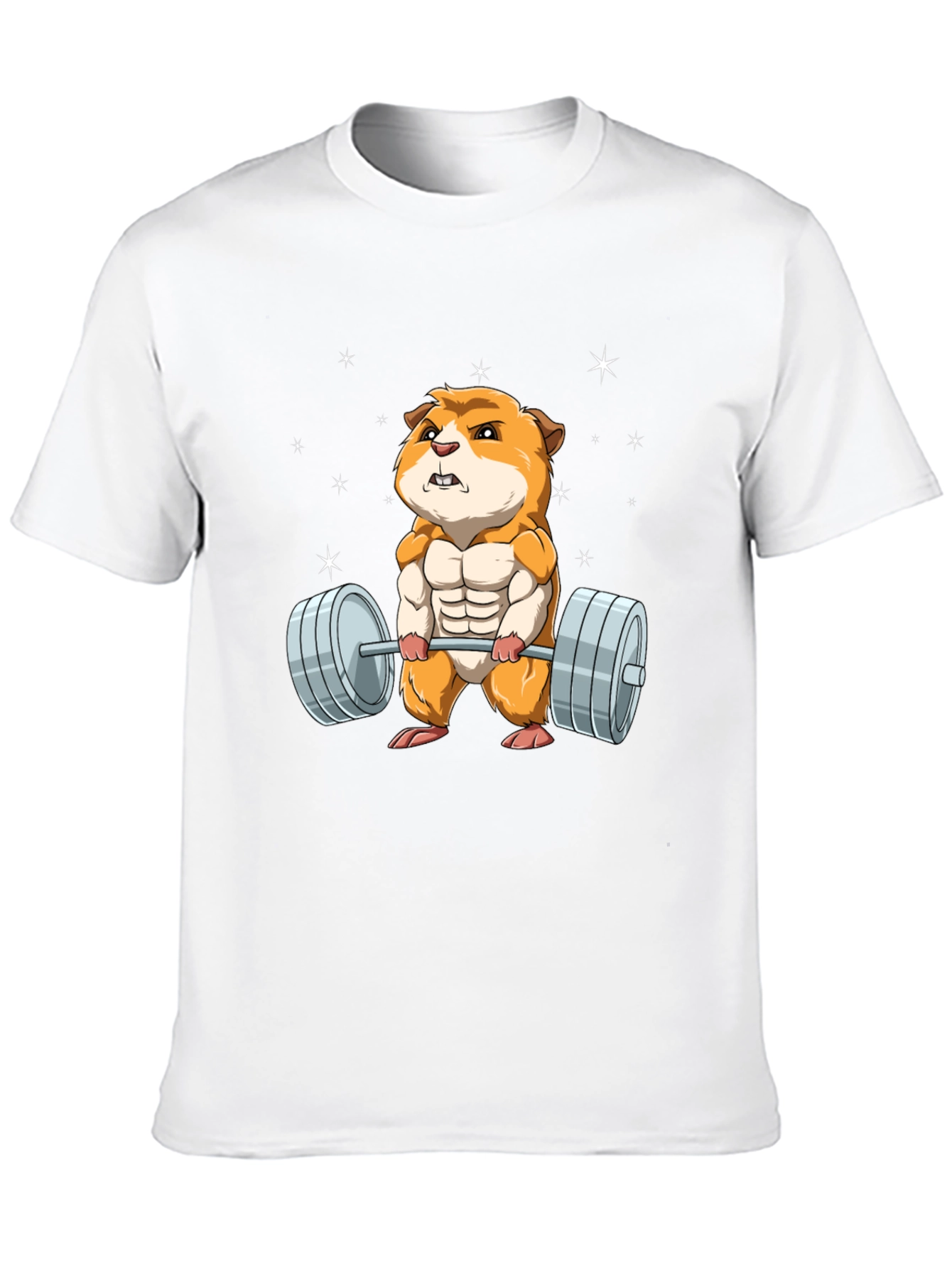 Hamster Lifting Weights Graphic T-Shirt