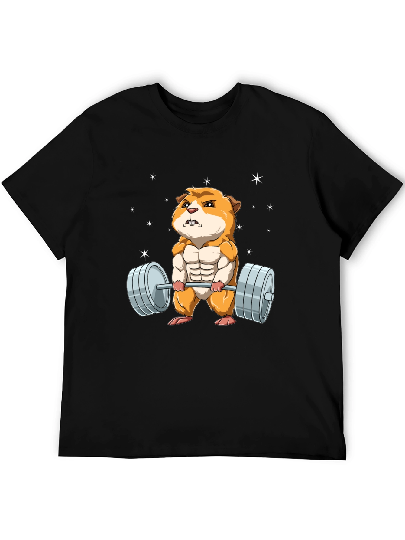 Hamster Lifting Weights Graphic T-Shirt
