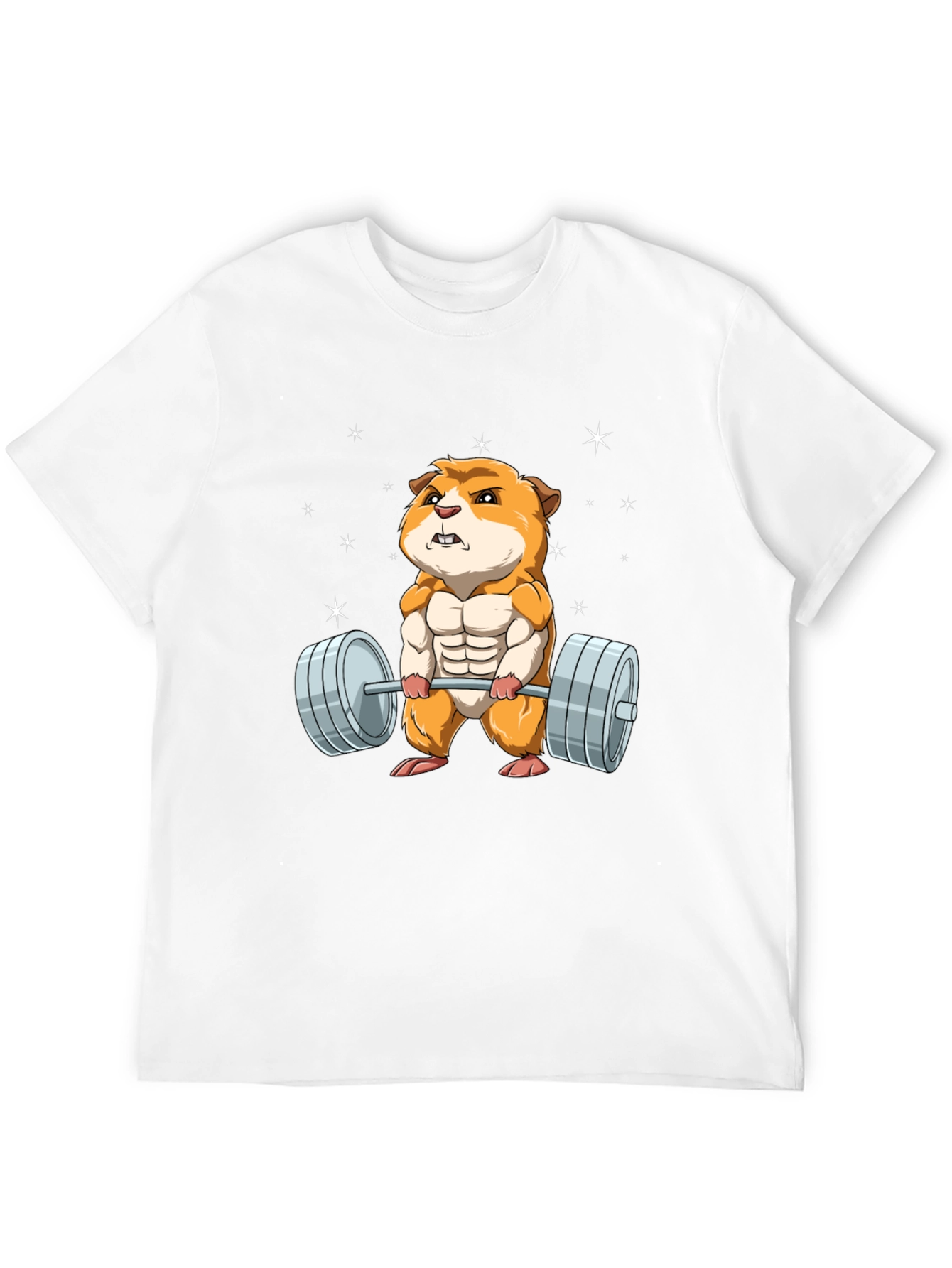 Hamster Lifting Weights Graphic T-Shirt