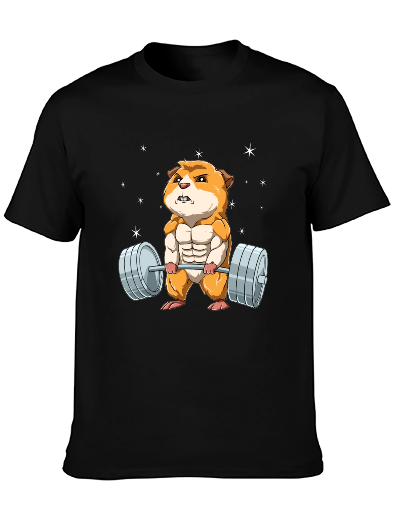 Hamster Lifting Weights Graphic T-Shirt