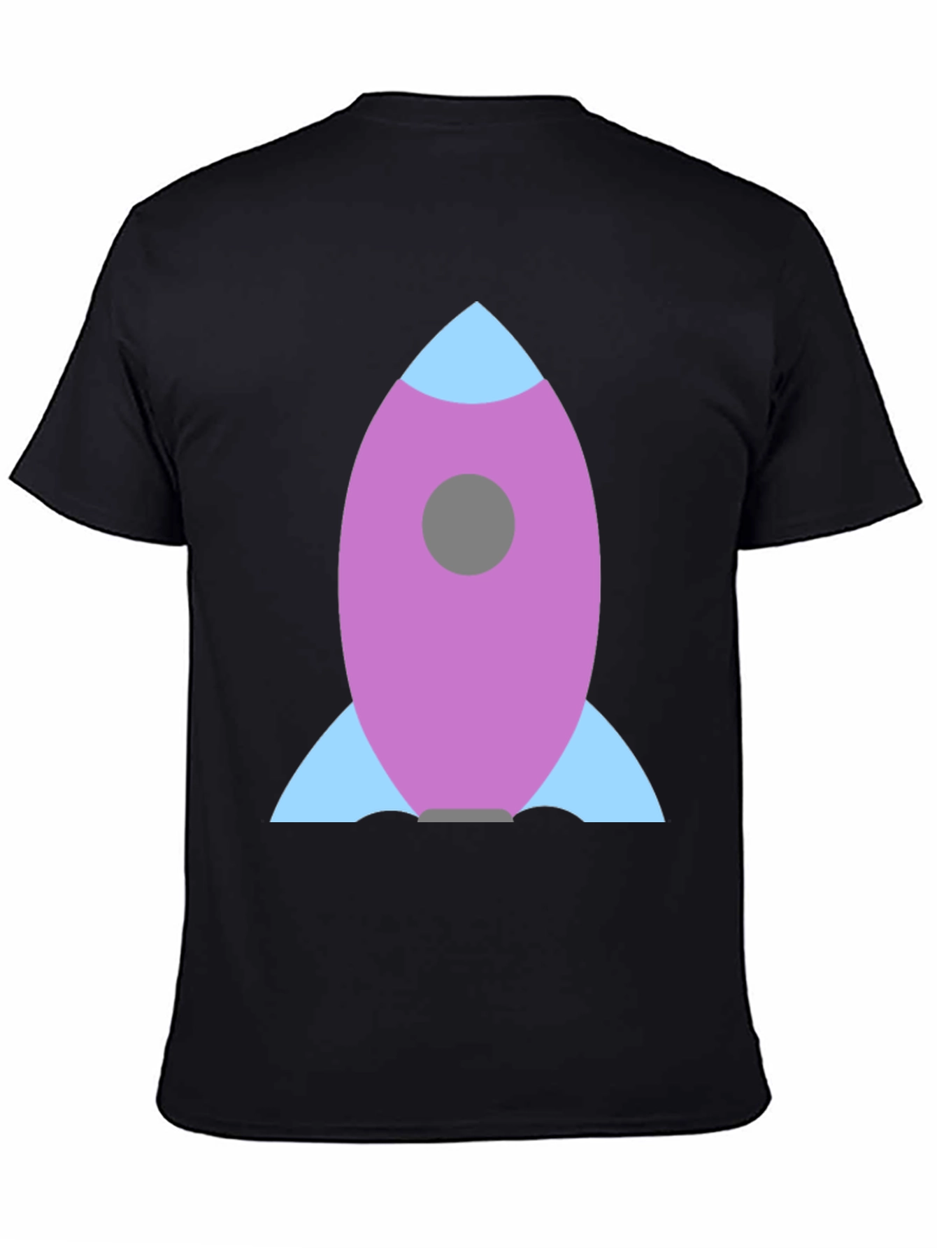 Rocket Graphic Black Tee - Blast Off in Style!