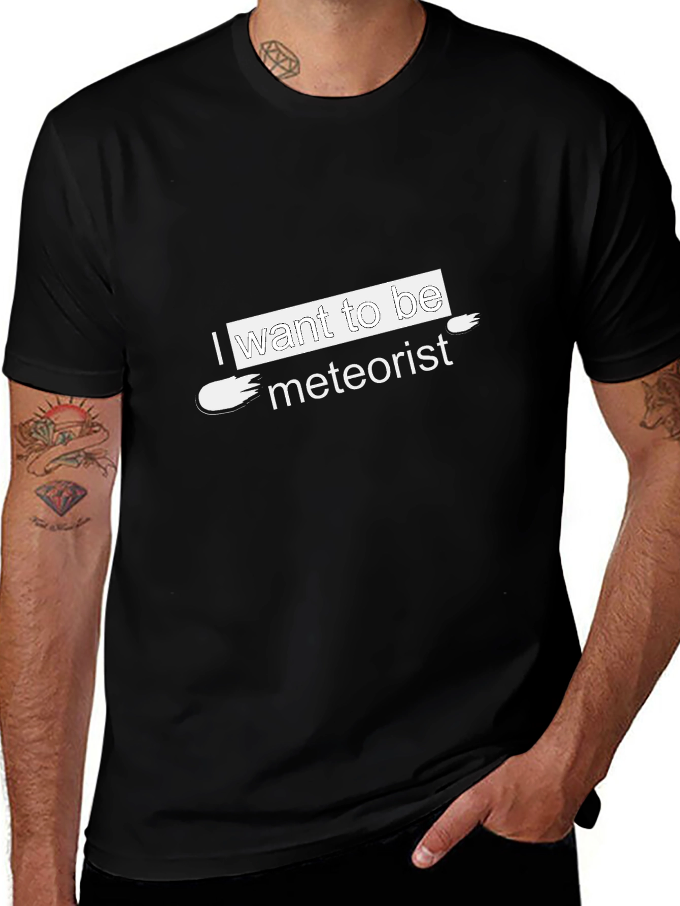 I Want to Be Meteorist Black T-Shirt