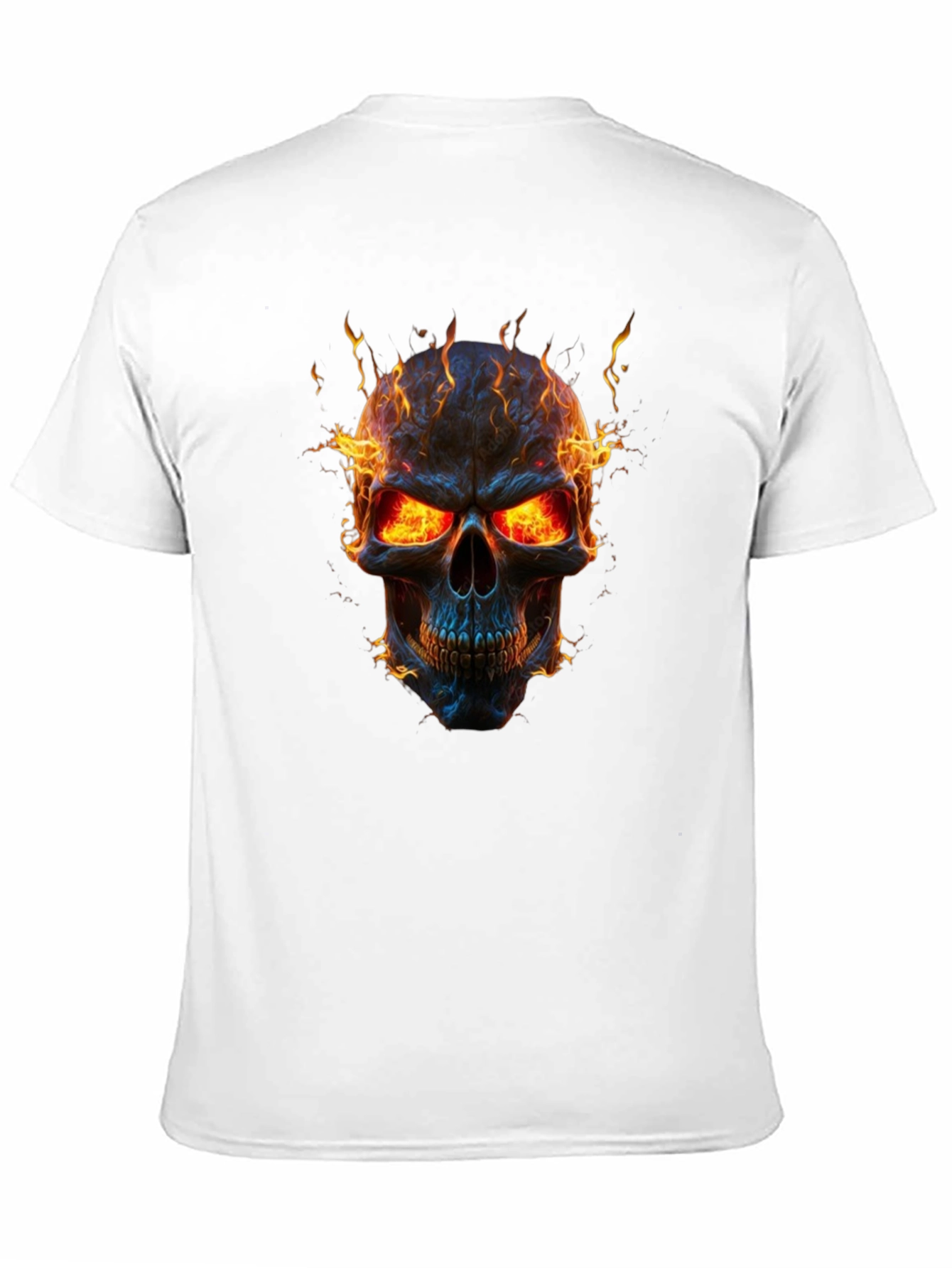 Fiery Skull Graphic Black T-Shirt
