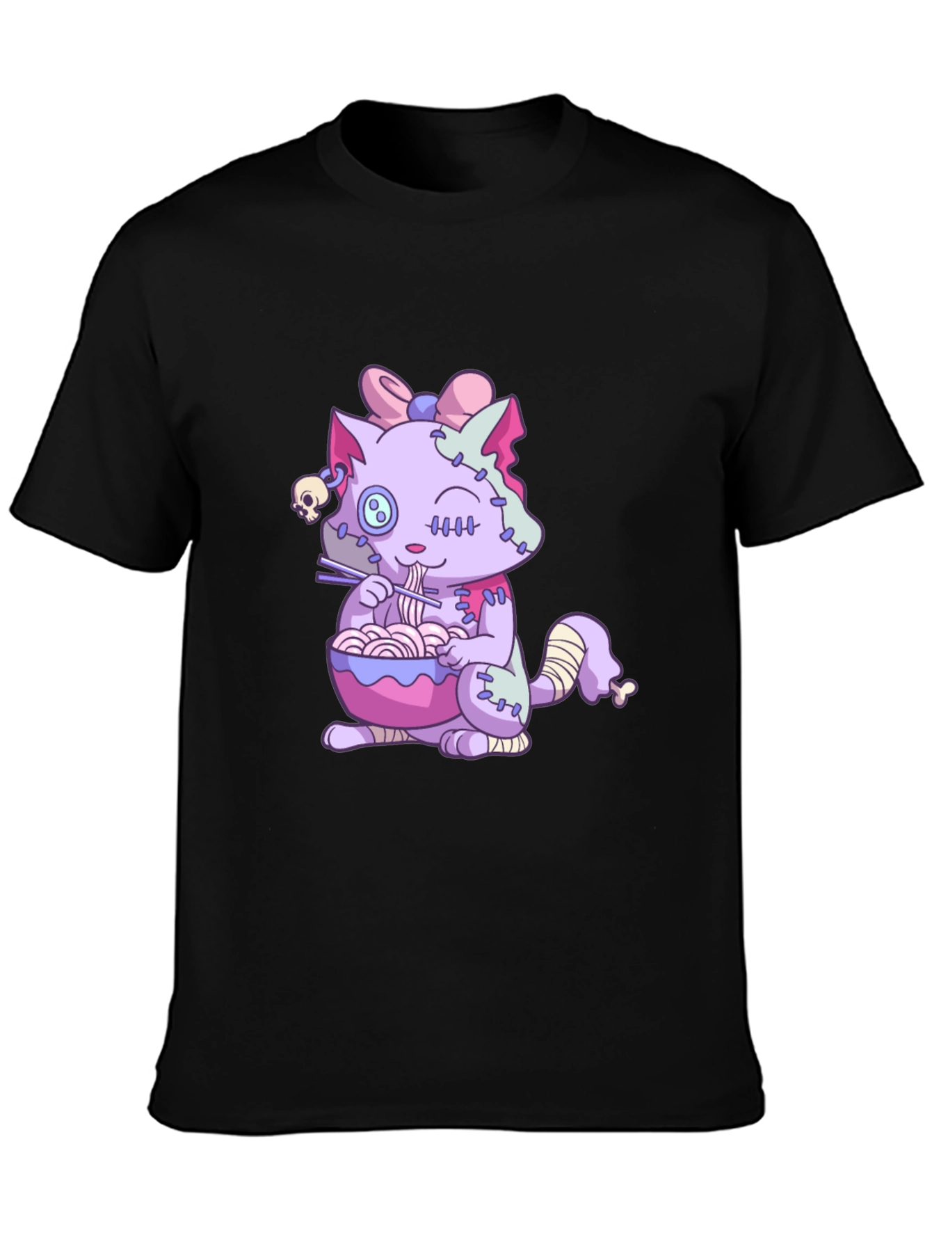 Zombie Cat Ramen T-Shirt - Unique Graphic Tee