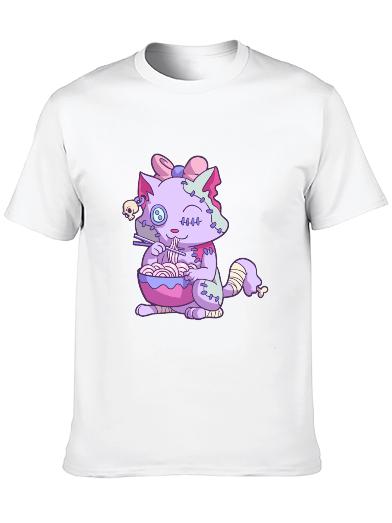 Zombie Cat Ramen T-Shirt - Unique Graphic Tee