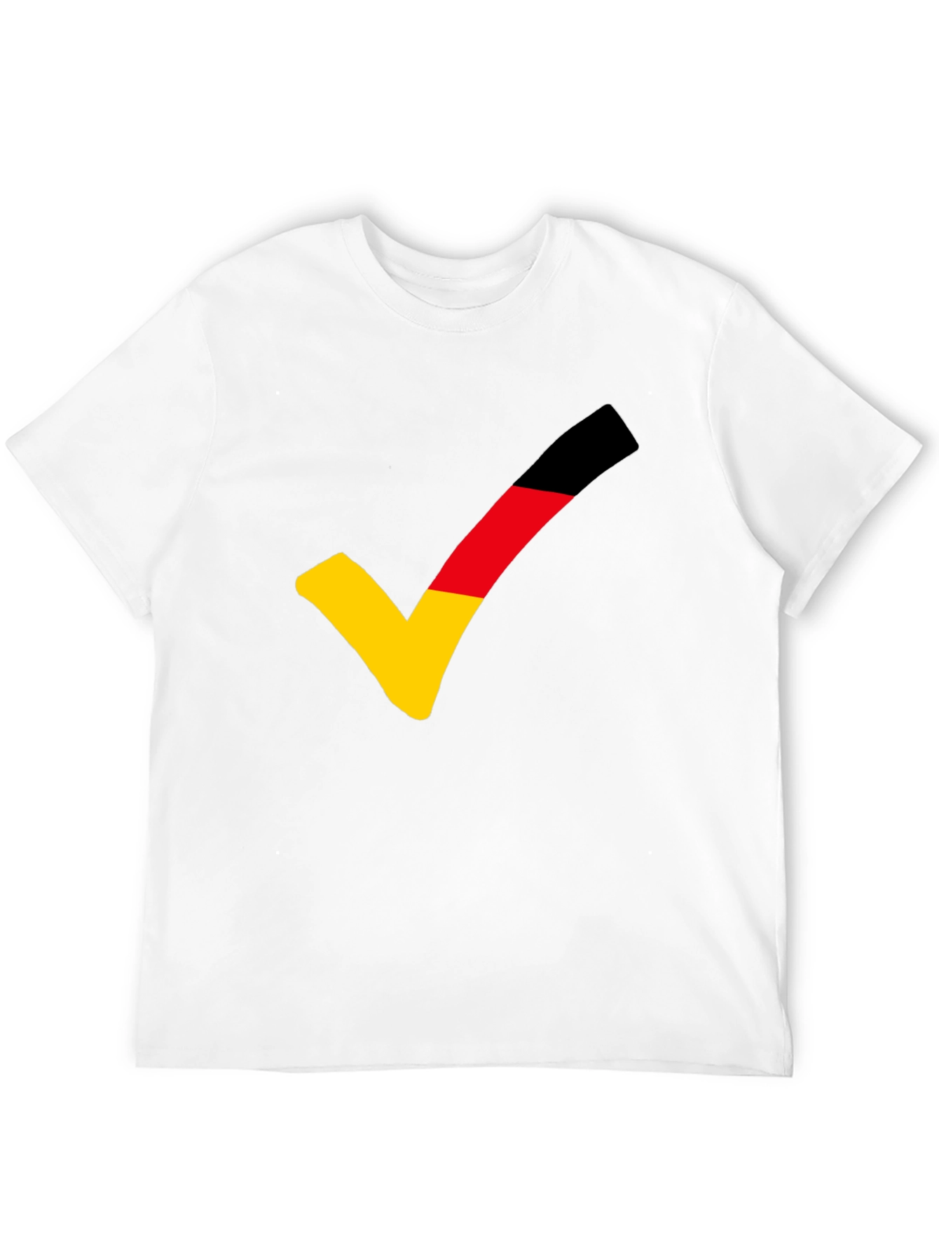 German Flag Checkmark T-Shirt - Black Casual Tee