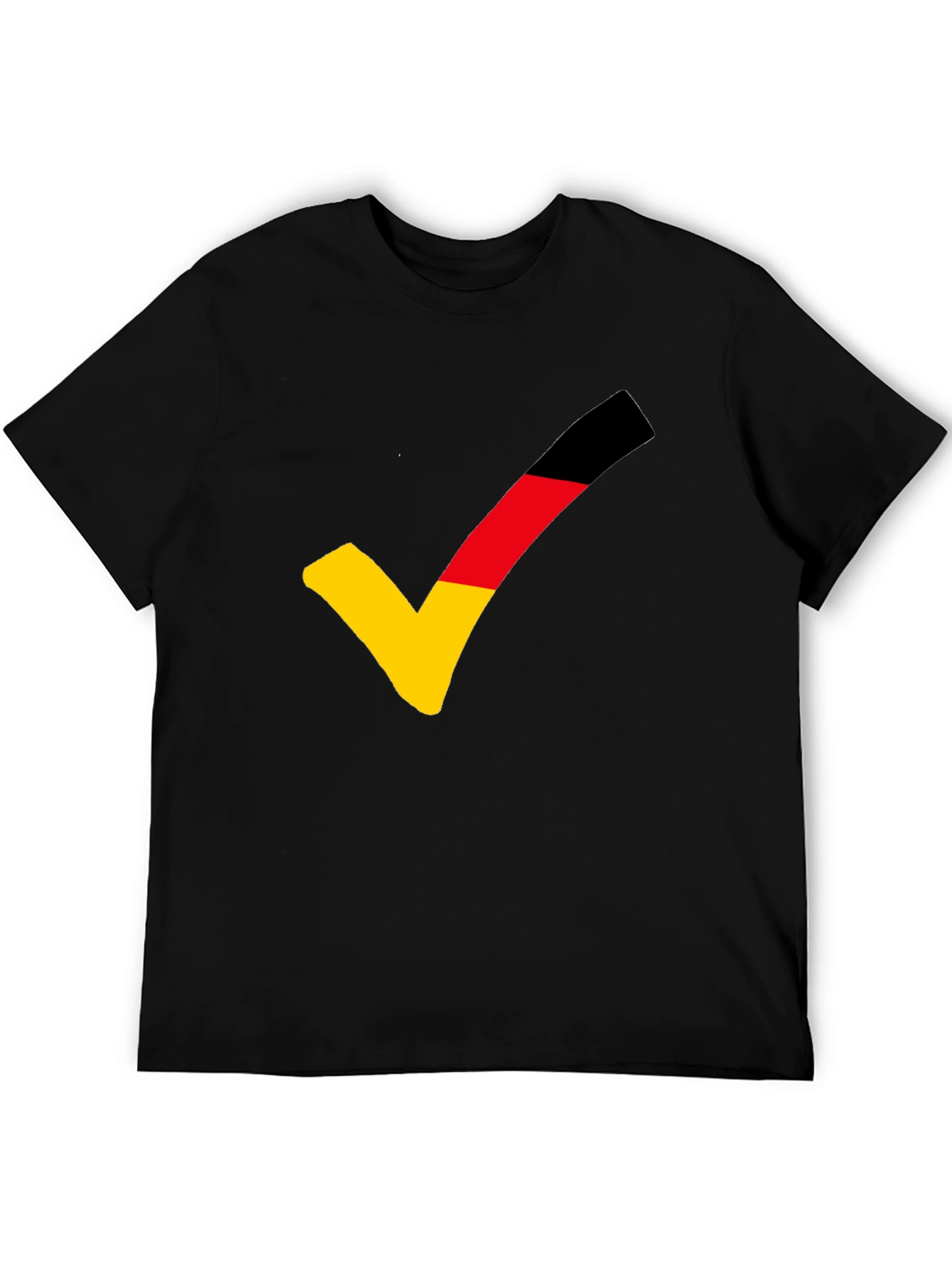 German Flag Checkmark T-Shirt - Black Casual Tee