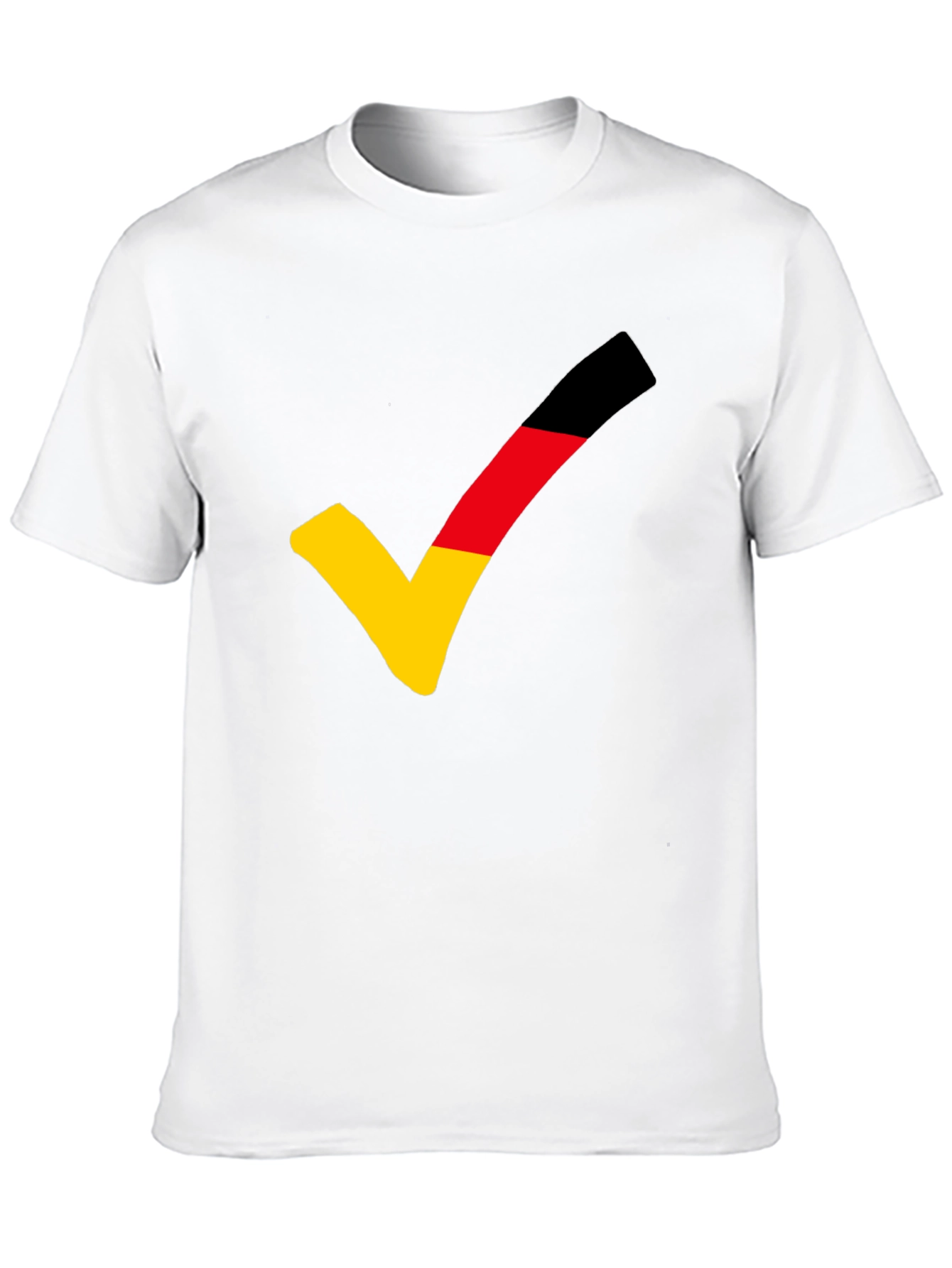 German Flag Checkmark T-Shirt - Black Casual Tee