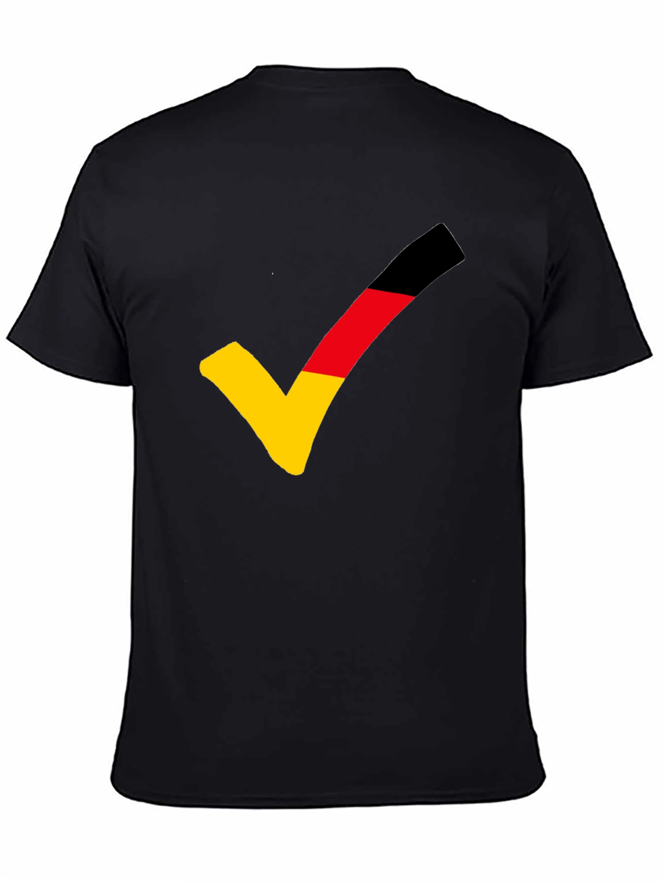 German Flag Checkmark T-Shirt - Black Casual Tee