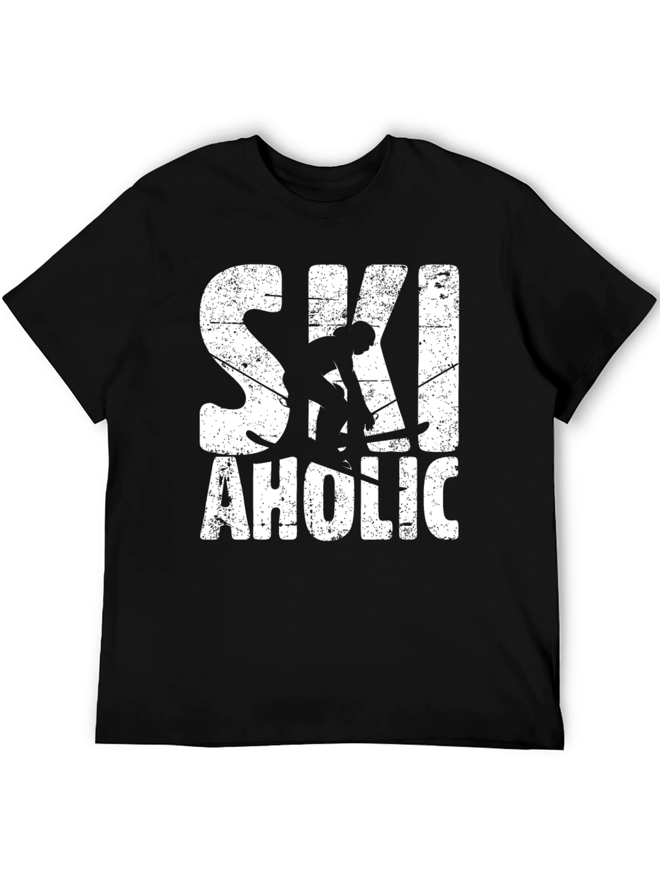 Ski-aholic Black Graphic T-Shirt
