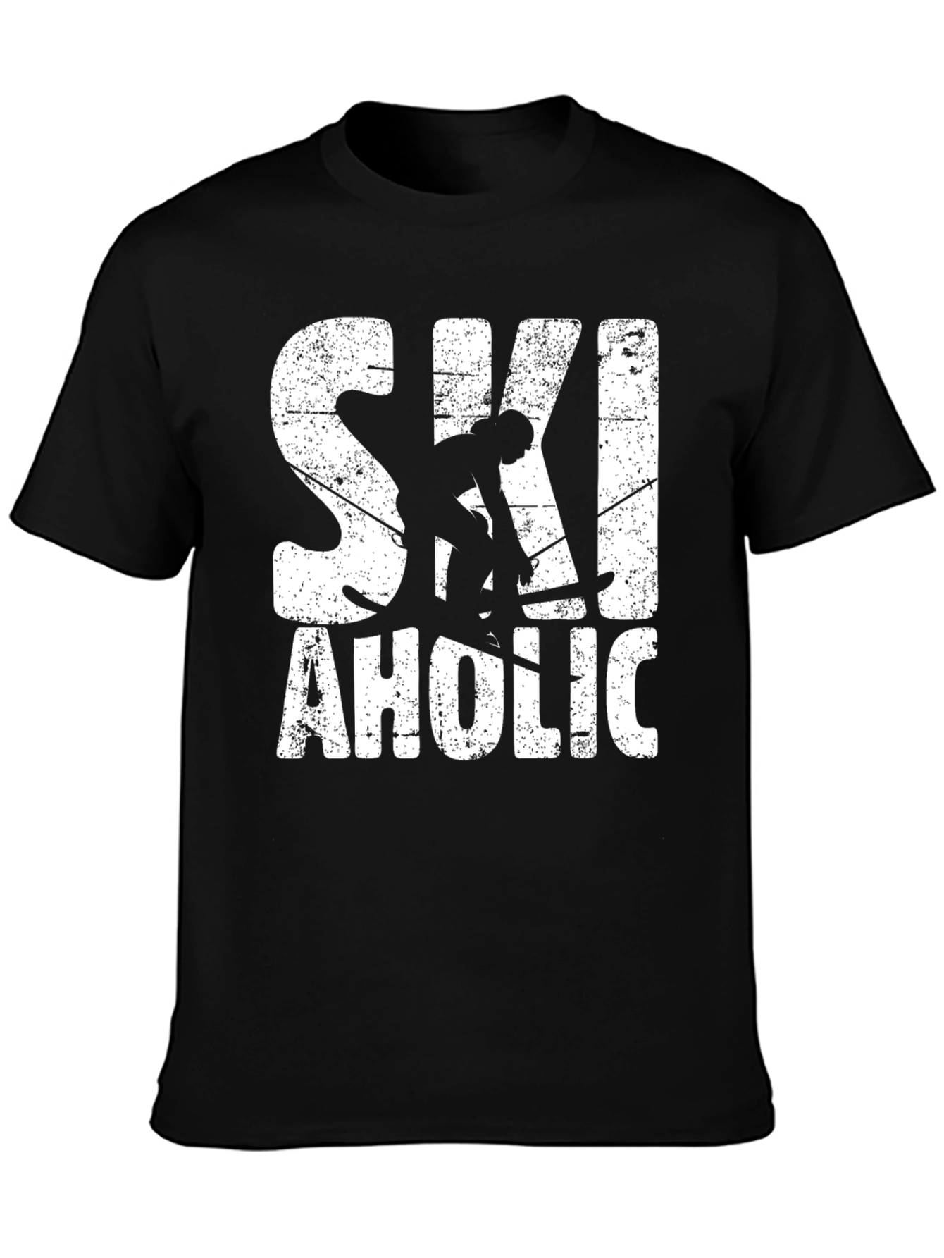 Ski-aholic Black Graphic T-Shirt