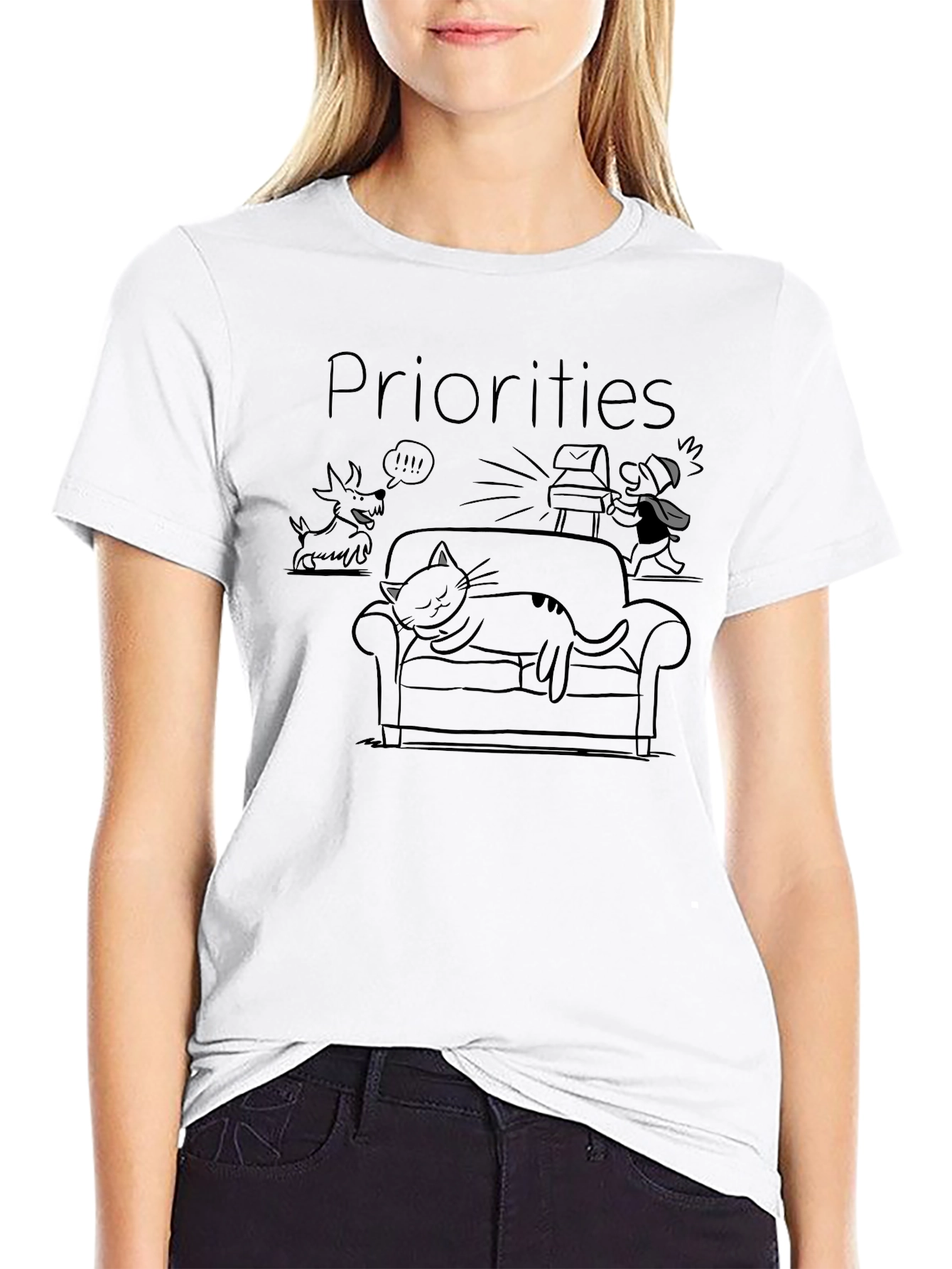 Priorities Graphic Tee - Cat Napping Funny T-Shirt