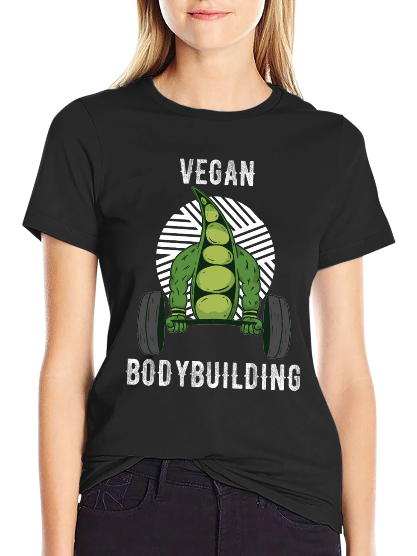 Vegan Bodybuilding T-Shirt - Strong Pea Design