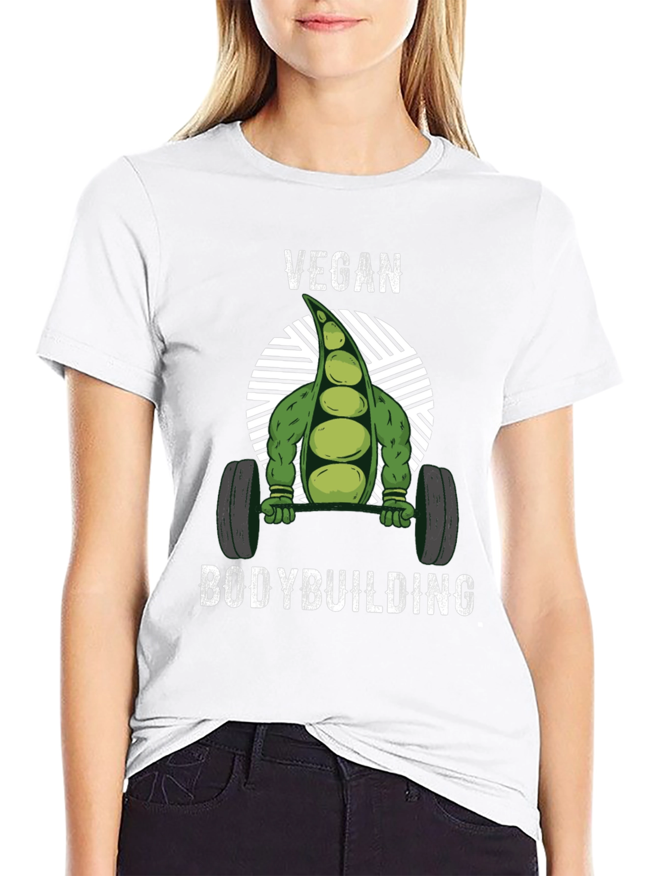 Vegan Bodybuilding T-Shirt - Strong Pea Design