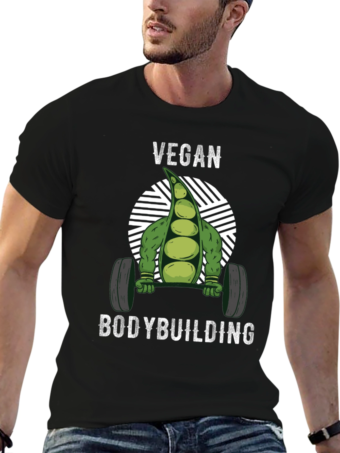 Vegan Bodybuilding T-Shirt - Strong Pea Design