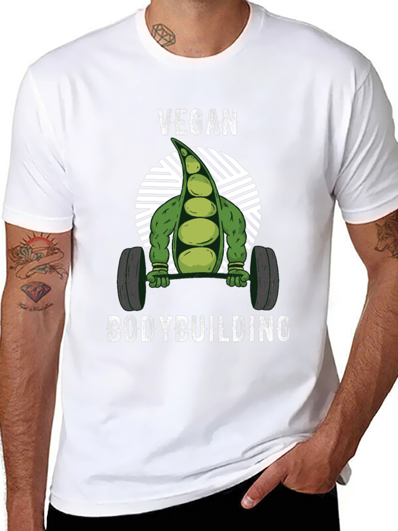 Vegan Bodybuilding T-Shirt - Strong Pea Design