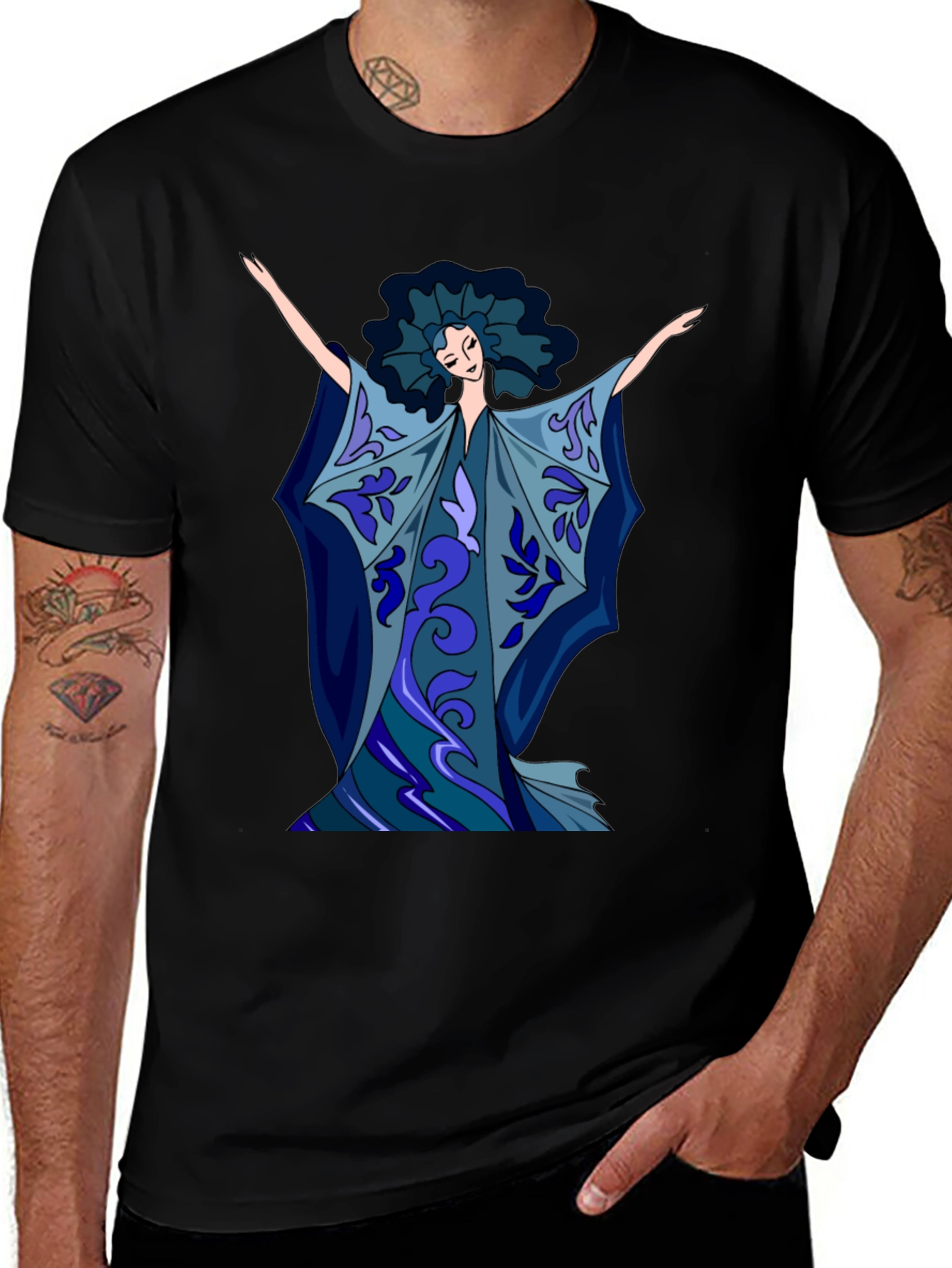 Abstract Art Woman Graphic Tee - Soft Cotton Blend