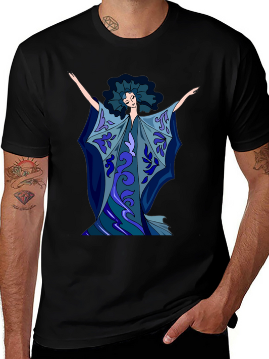Abstract Art Woman Graphic Tee - Soft Cotton Blend