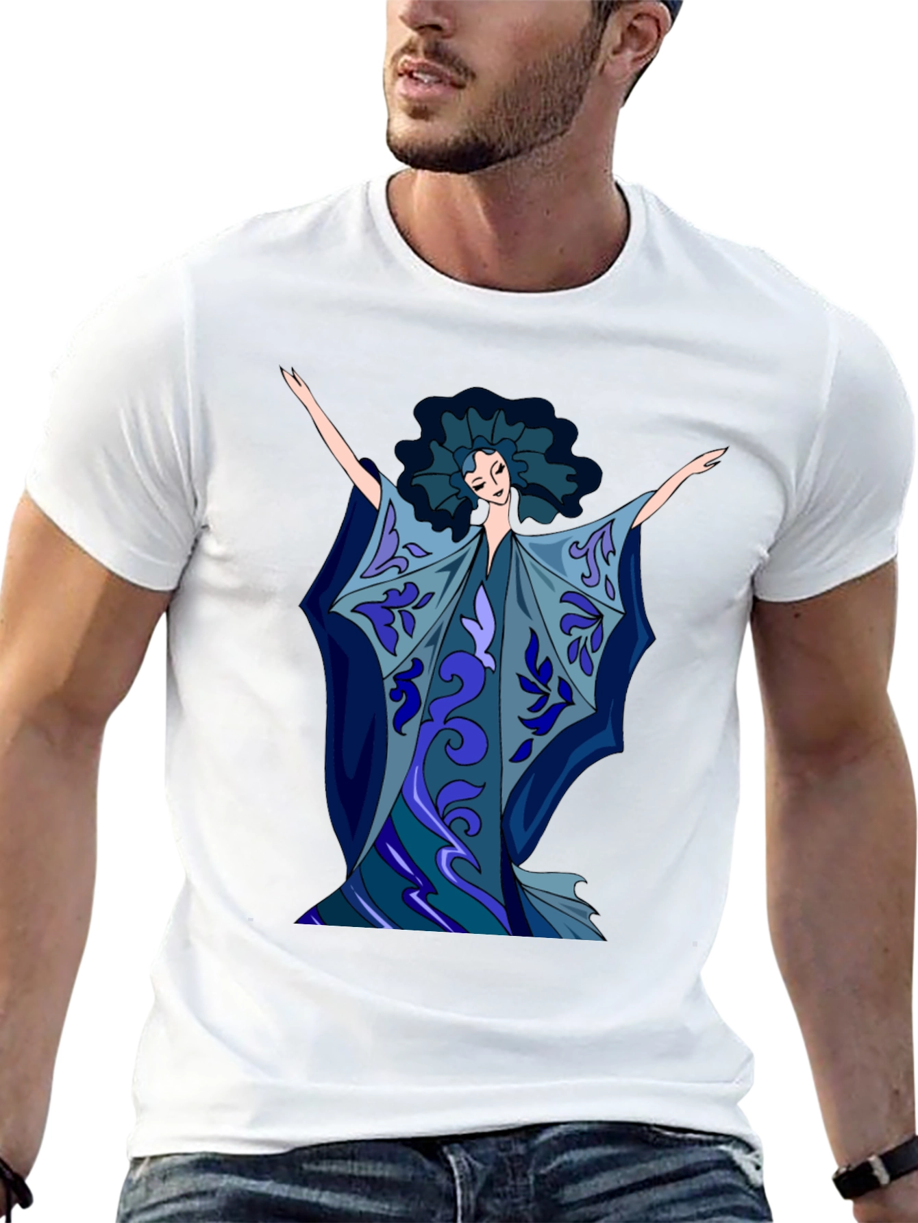 Abstract Art Woman Graphic Tee - Soft Cotton Blend
