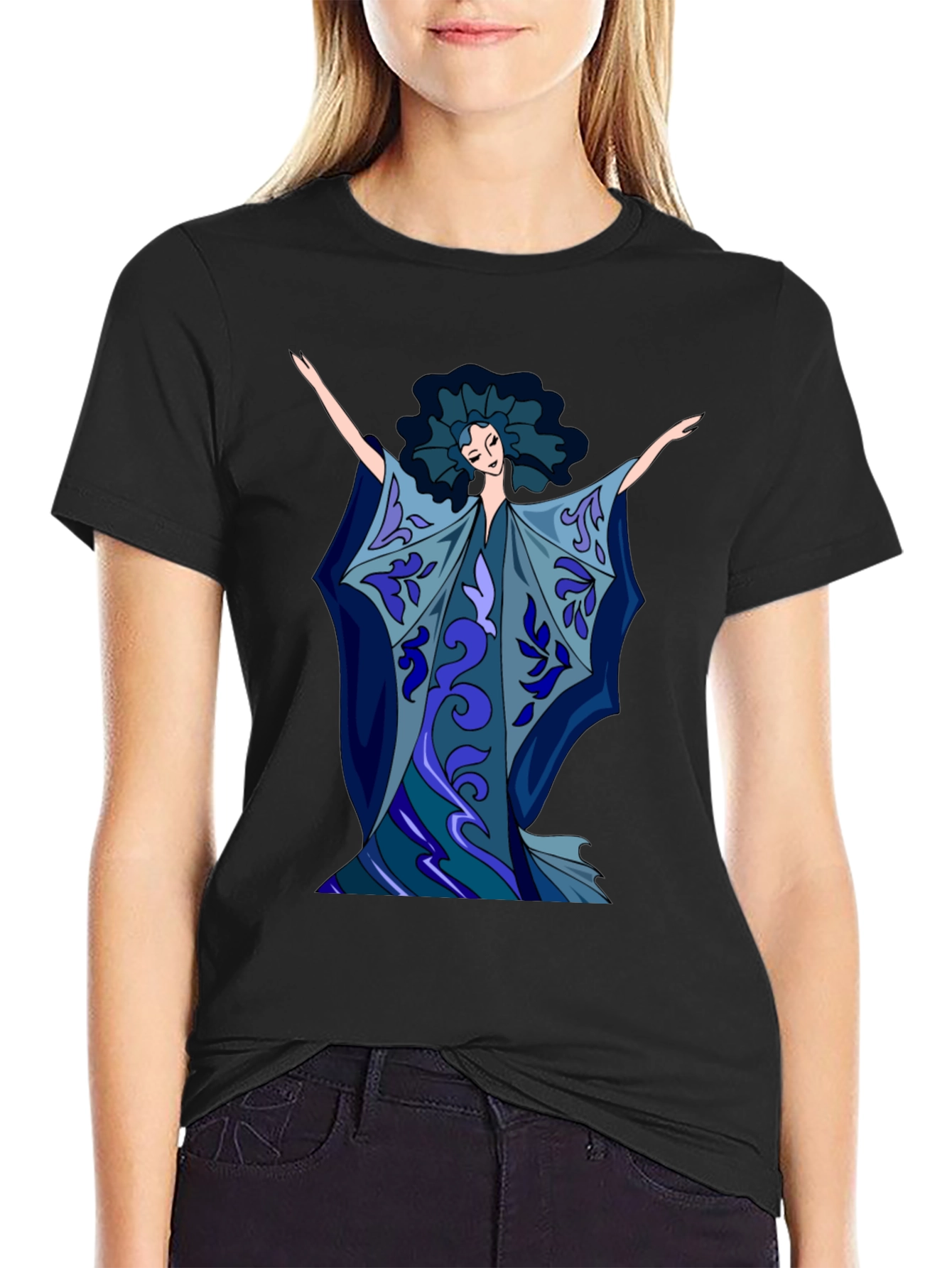 Abstract Art Woman Graphic Tee - Soft Cotton Blend