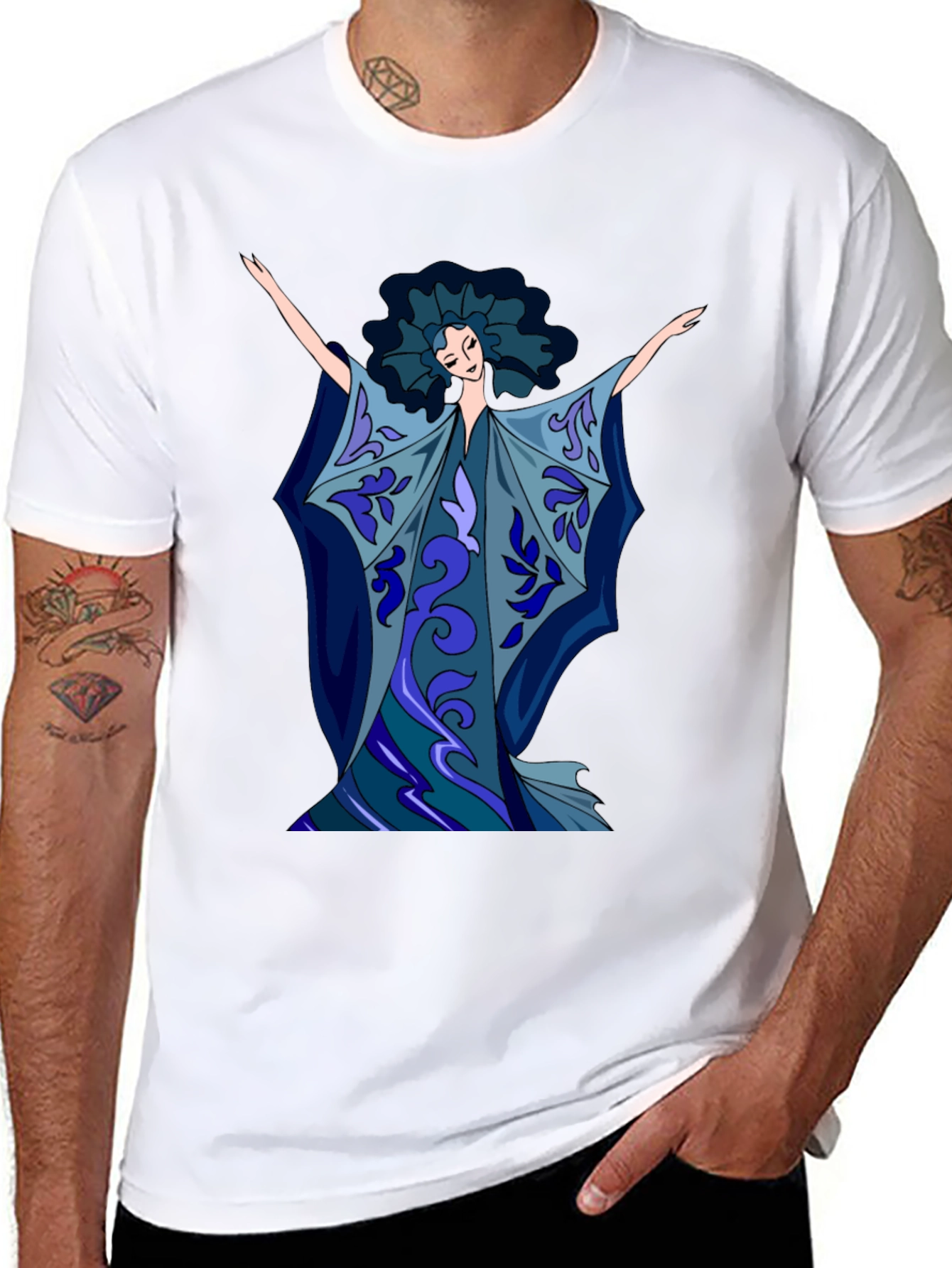Abstract Art Woman Graphic Tee - Soft Cotton Blend