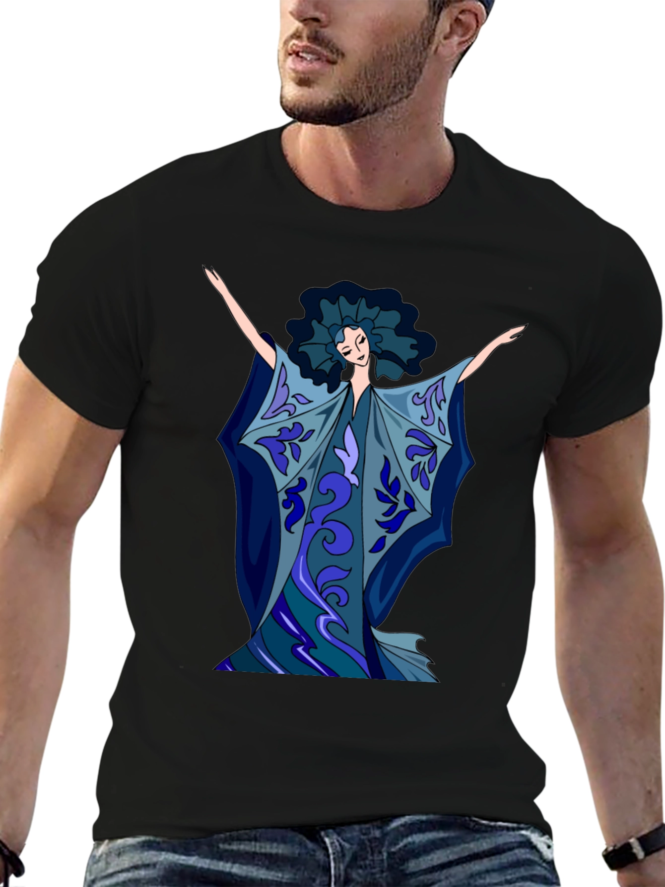Abstract Art Woman Graphic Tee - Soft Cotton Blend