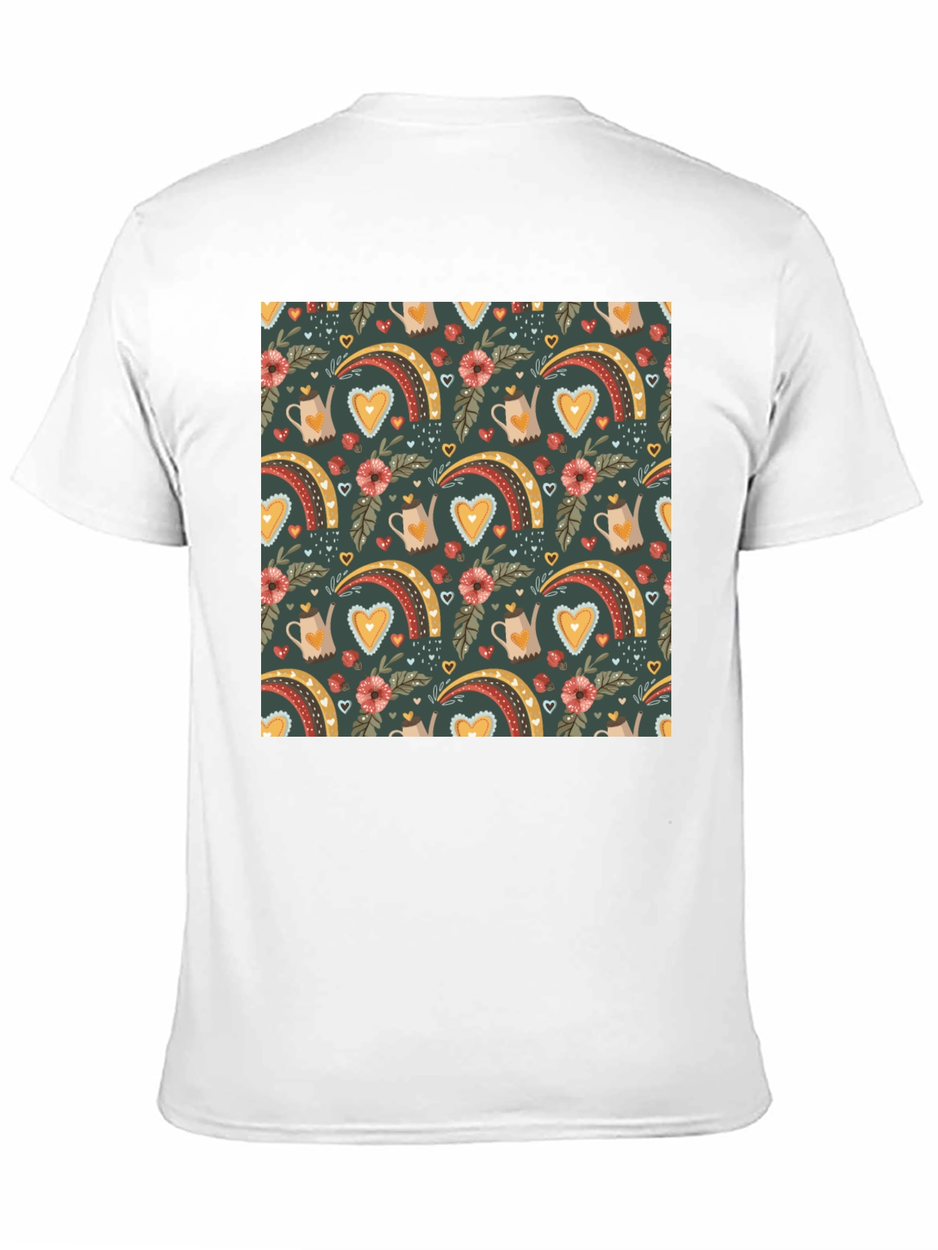 Quirky Heart Rainbow Graphic Tee - Unique Print
