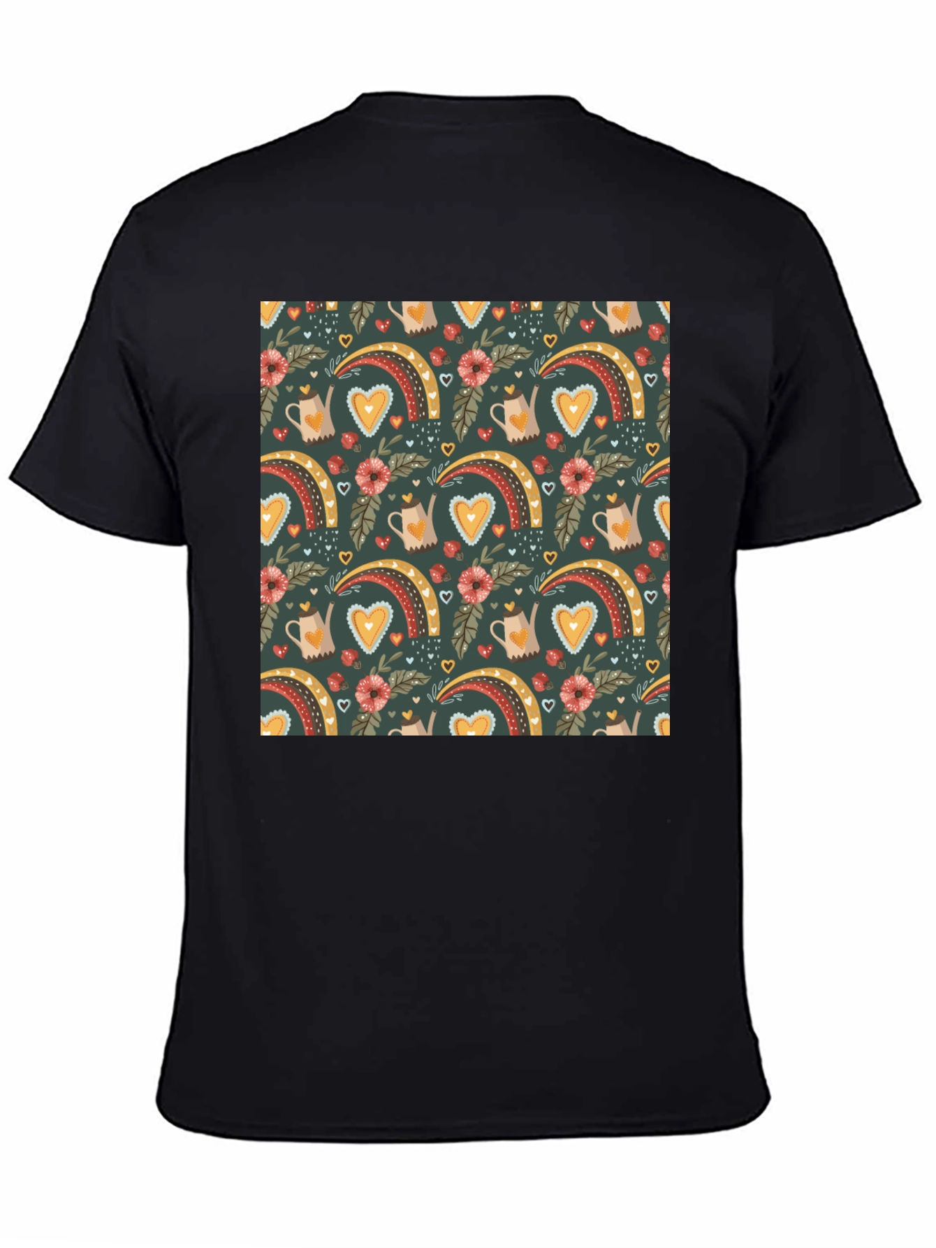 Quirky Heart Rainbow Graphic Tee - Unique Print