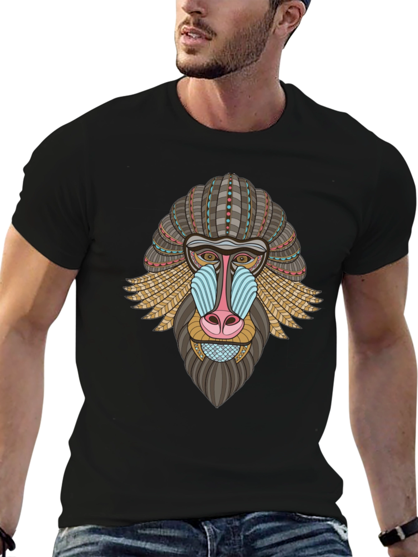 Mandrill Graphic Tee - Unique Animal Design