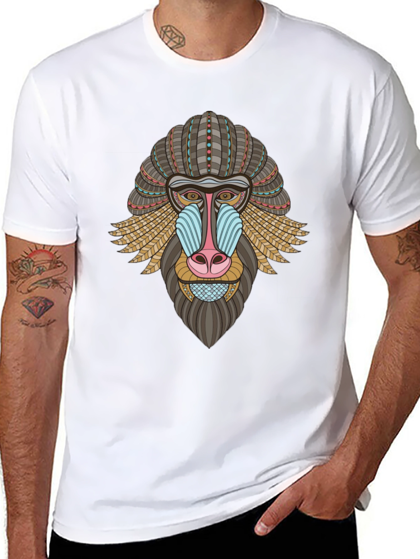 Mandrill Graphic Tee - Unique Animal Design