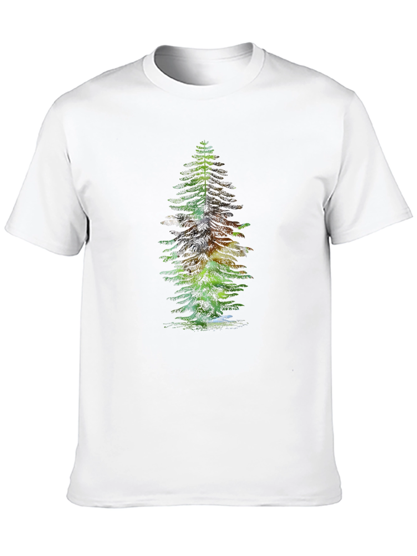 Pine Tree Graphic Tee - Black Cotton Casual Wear