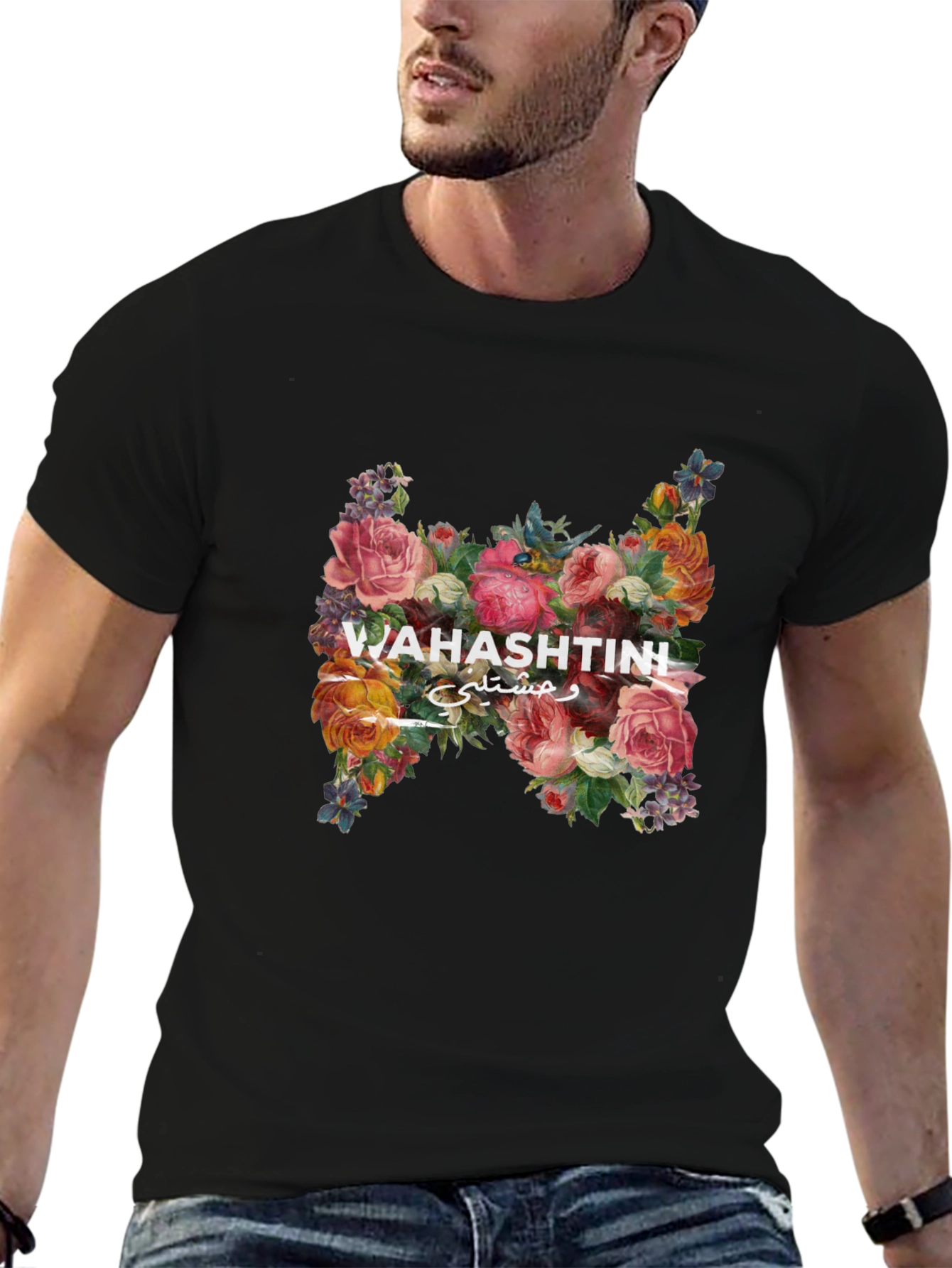 Floral T-Shirt with Wahastini Text