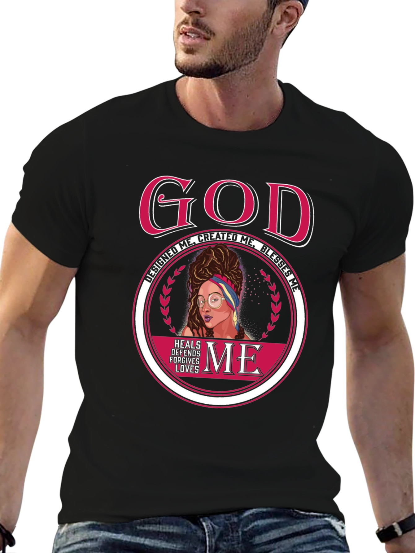God Designed Me Graphic Tee - Black Cotton T-Shirt