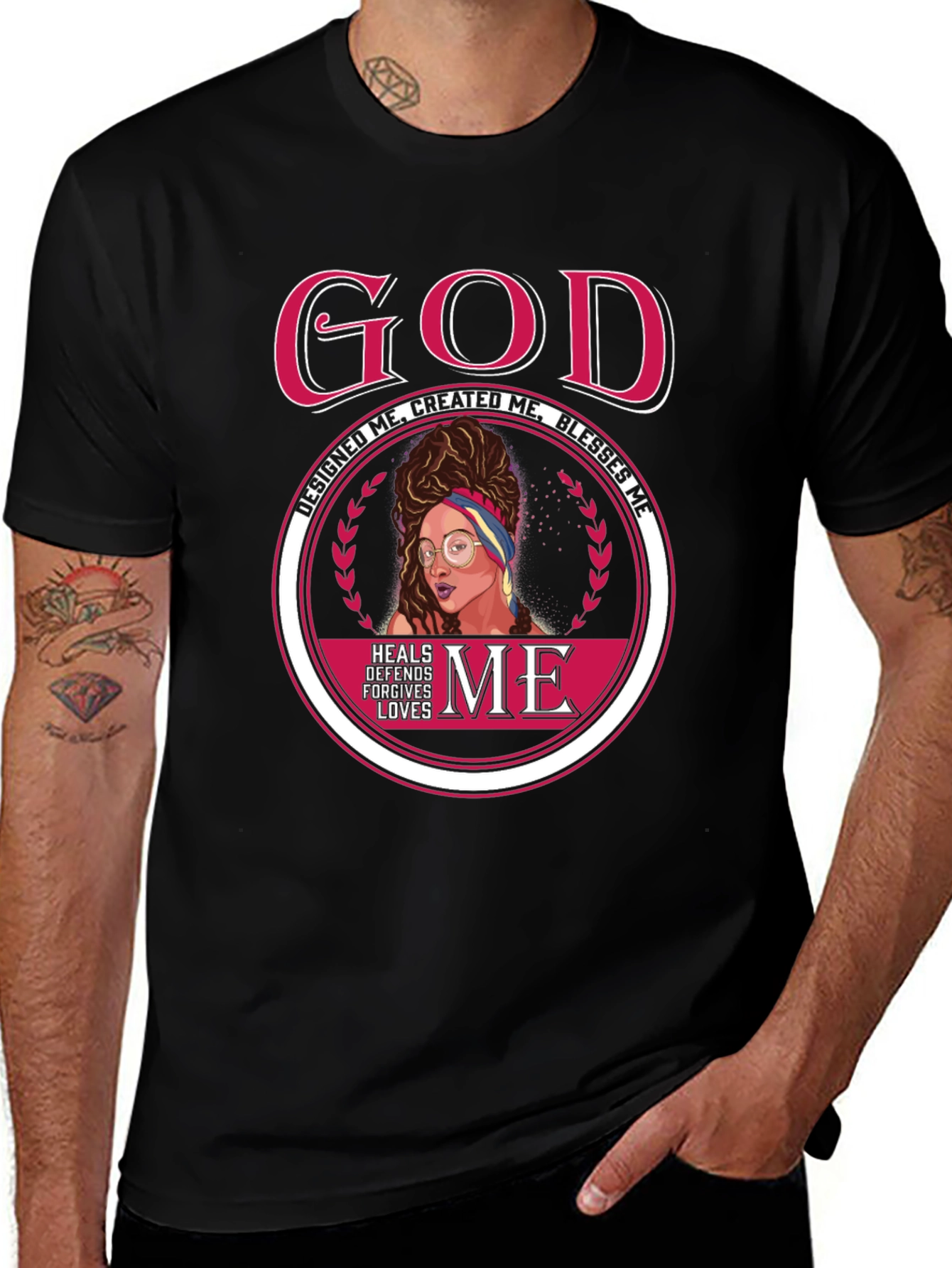 God Designed Me Graphic Tee - Black Cotton T-Shirt