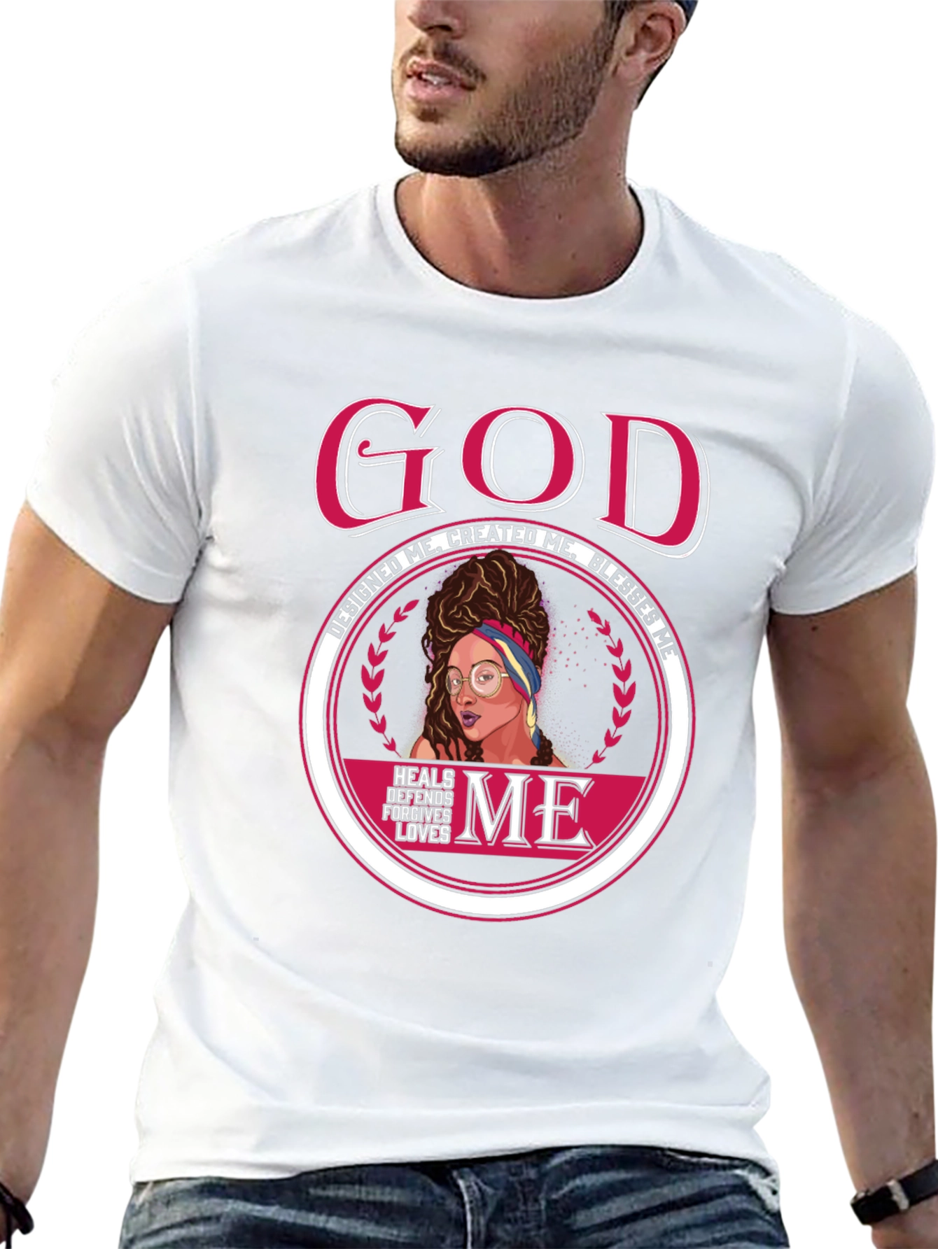 God Designed Me Graphic Tee - Black Cotton T-Shirt