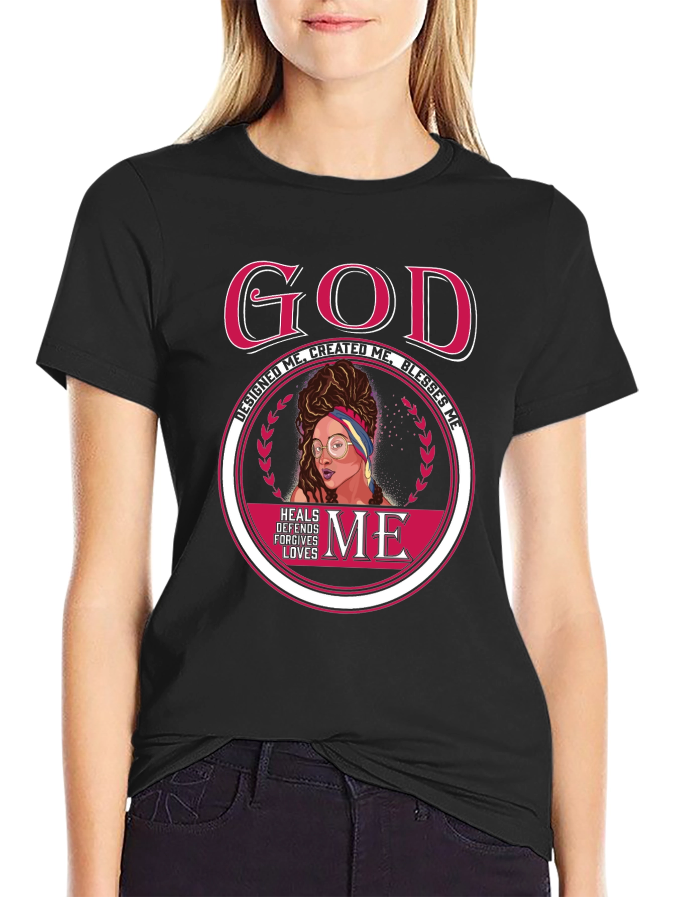 God Designed Me Graphic Tee - Black Cotton T-Shirt