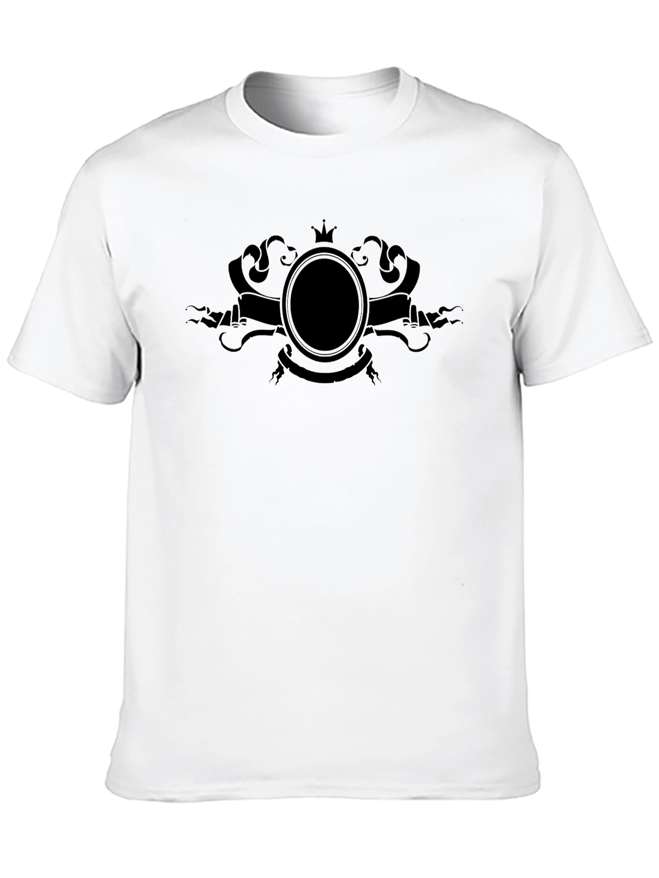 Mens Black Graphic Tee - Crown & Banner Design