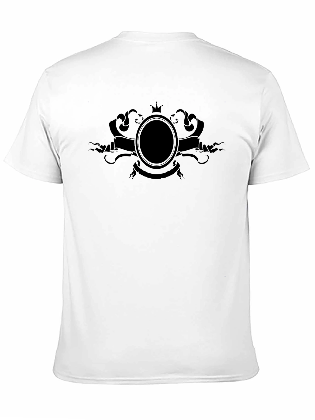 Mens Black Graphic Tee - Crown & Banner Design