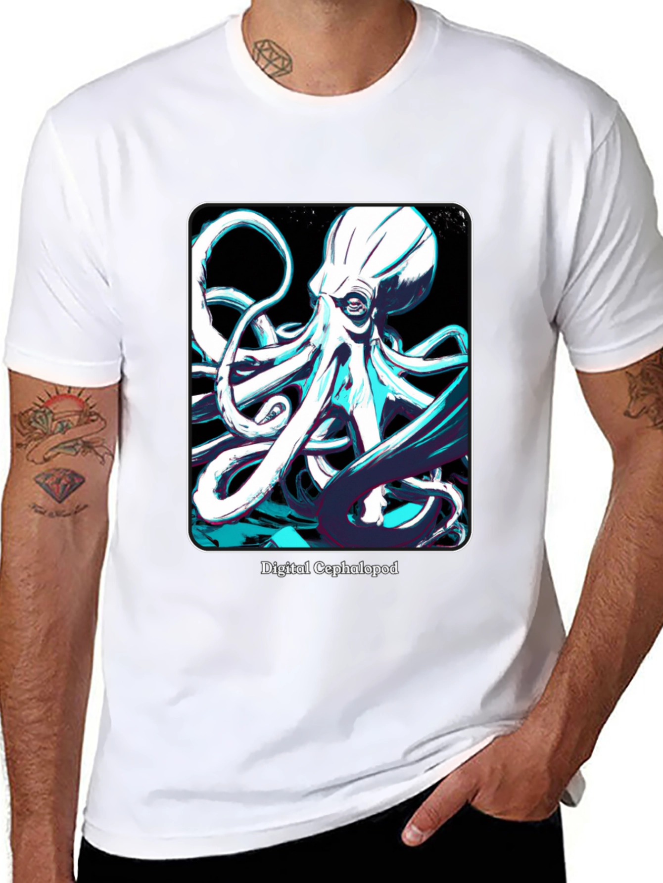 Digital Cephalopod T-Shirt - Kraken Graphic Tee