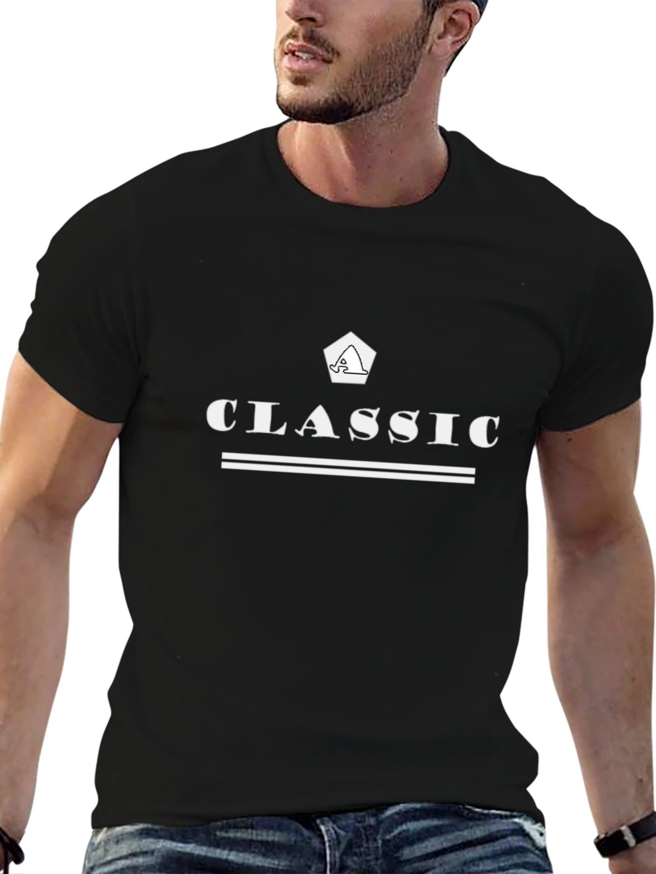 Classic Black T-Shirt with Graphic Print