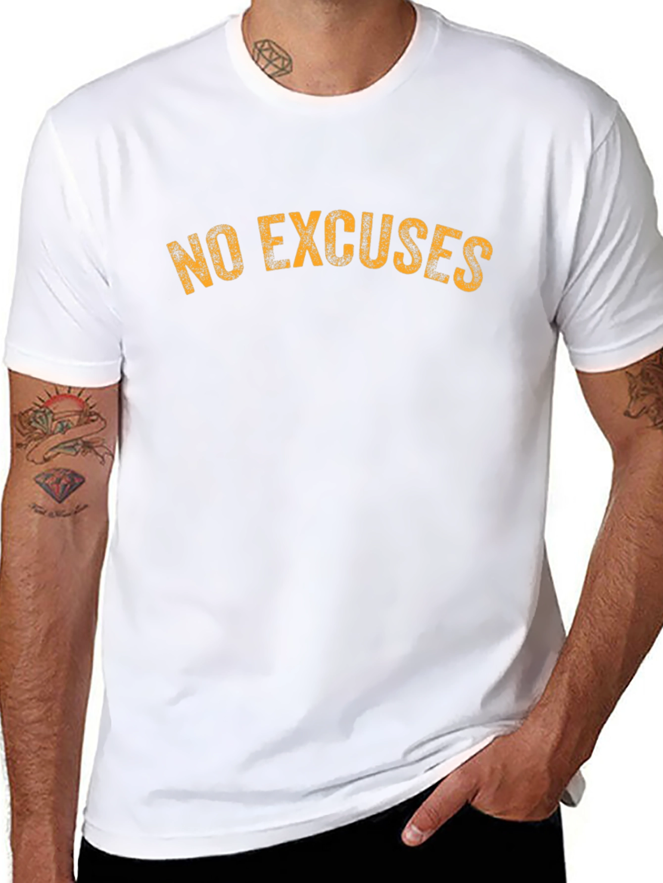 No Excuses Graphic Tee - Motivational Mens T-Shirt